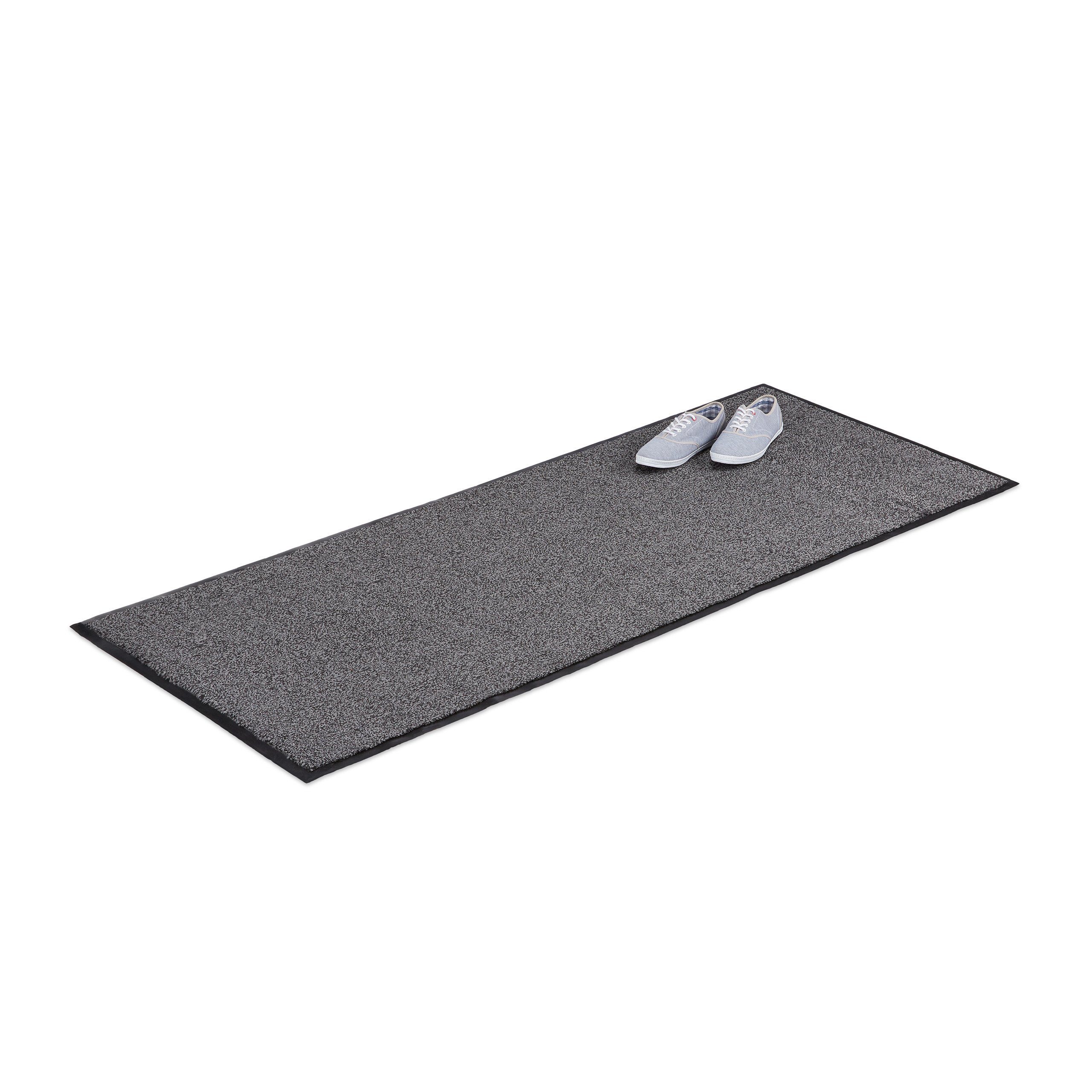 relaxdays Fußmatte Schmutzfangmatte grau, Rechteckig, Höhe: 7 mm, 80x200cm