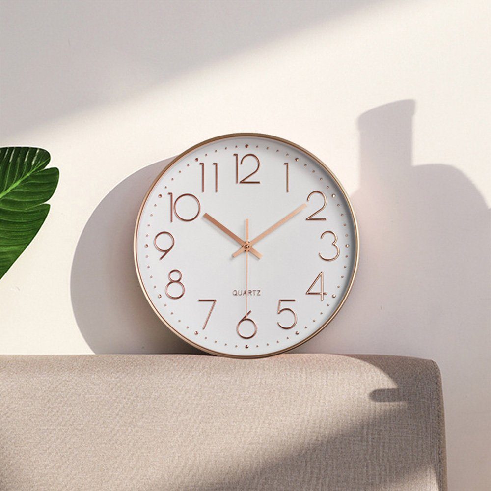 zggzerg Wanduhr 30cm Quartz Lautlos Wanduhr, ohne Ticken Runde dekorative W günstig online kaufen