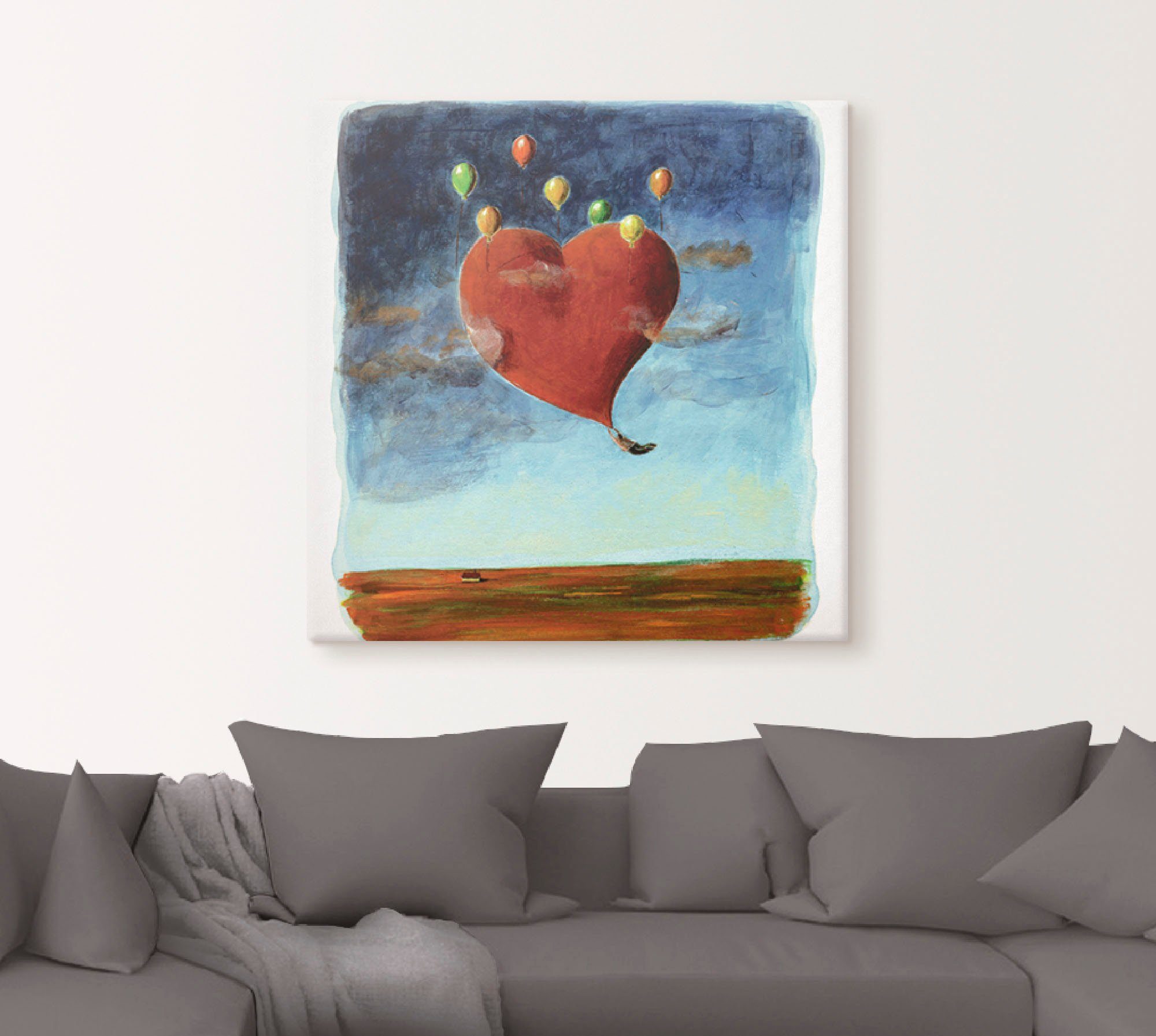 oder St), Größen Leinwandbild, Herzen Herz, Wandbild Artland (1 Wandaufkleber in Fliegendes versch. Poster als