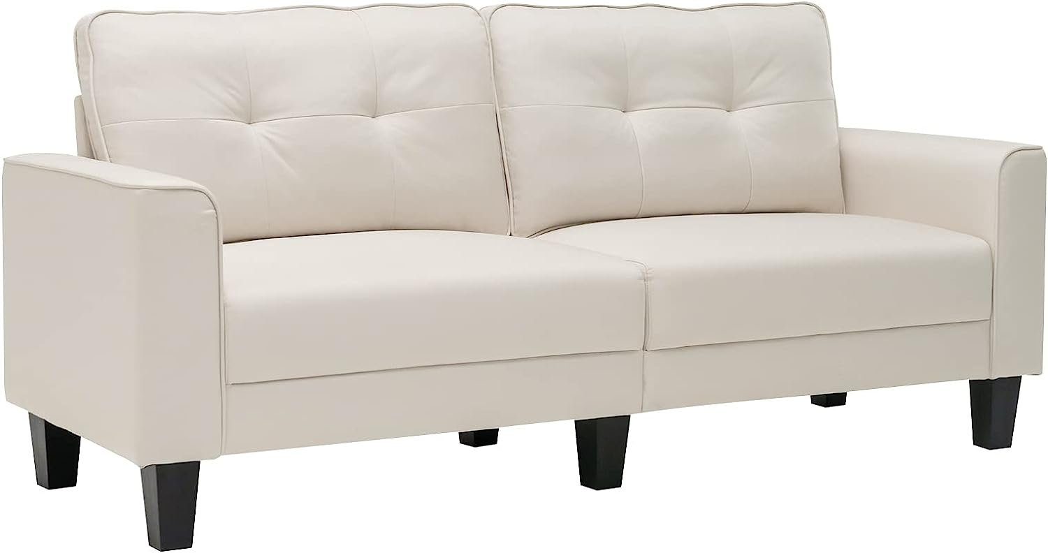 KOMFOTTEU Big-Sofa Couch, 2-Sitzer, bis 450 kg, 202 x 75 x 94cm, Beige