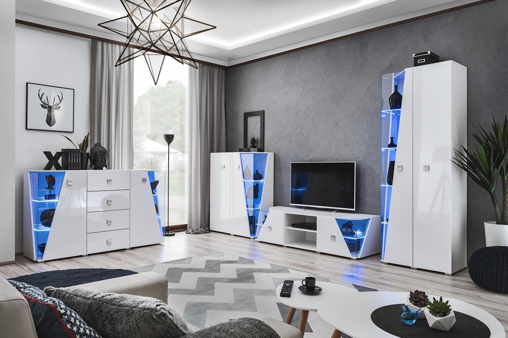 Xlmoebel Wohnwand Luxuriöse Designer Einrichtung für Wohnzimmer mit TV-Ständer und, Made in Europa