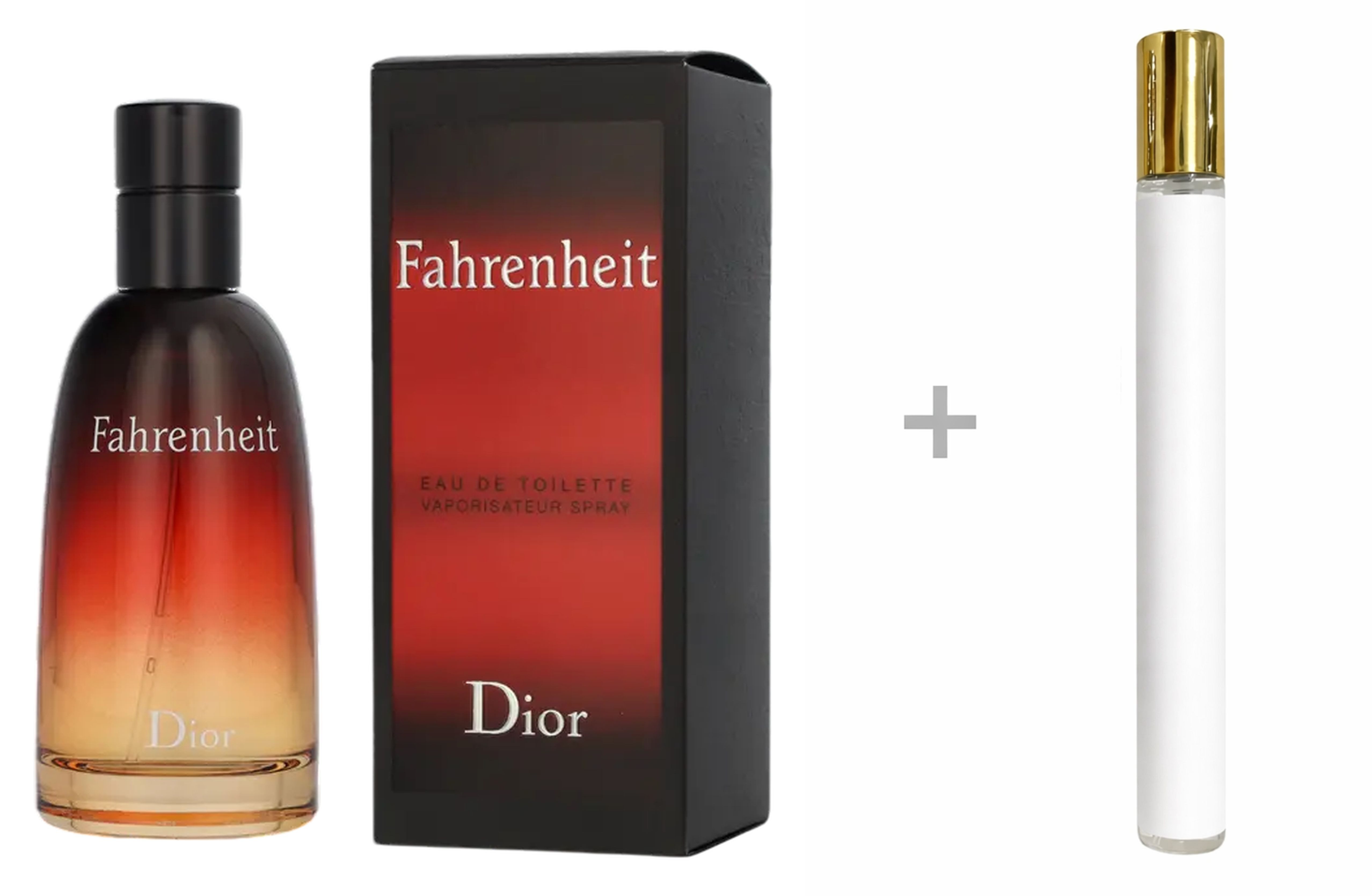 Dior Duft-Set Fahrenheit Herren EDT Spray + Reiseduft, DIOR, Herrentoilette, Toilette, Glasflakon, Herrenduft