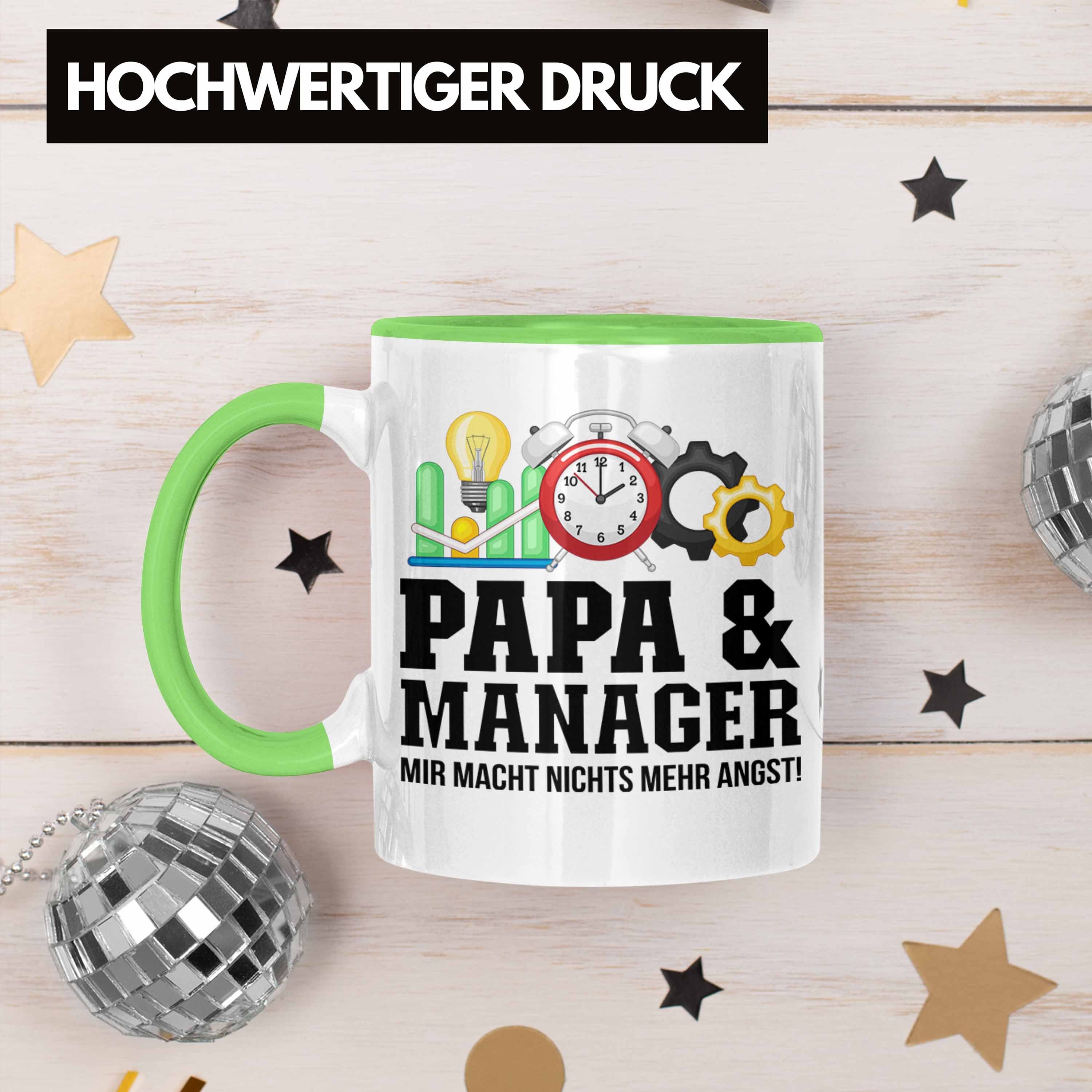 Trendation Tasse und Geschenkidee Manager - Manager Papa Trendation Tasse Grün für Vater Geb