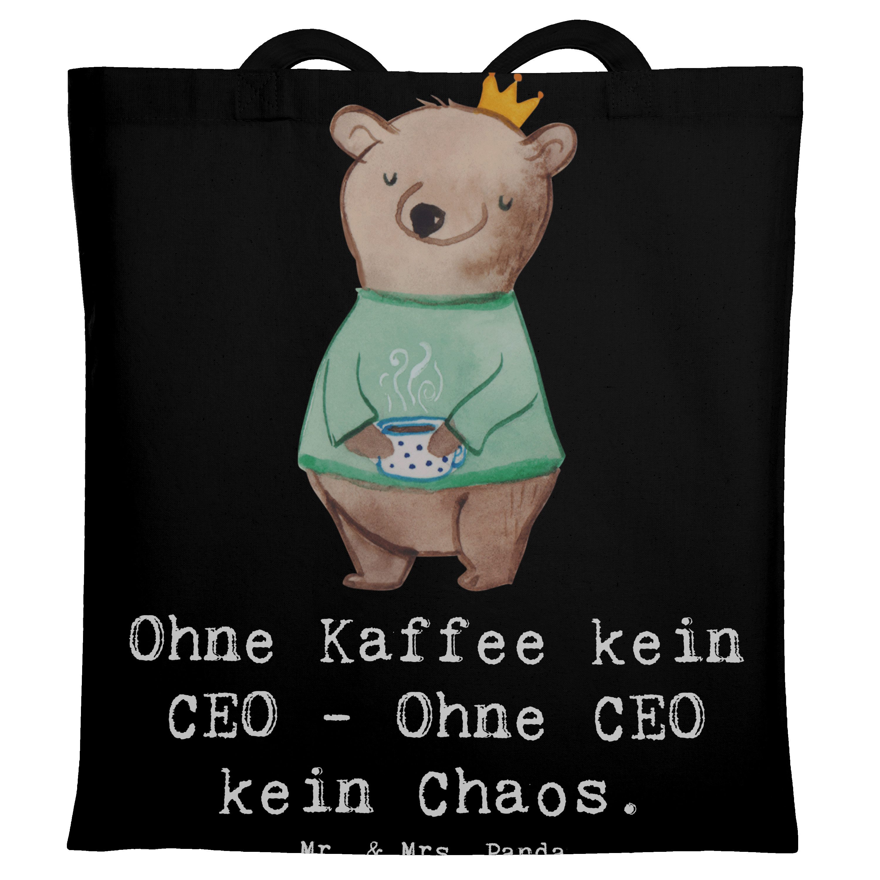 Tragetasche CEO ohne Chaos - Schwarz - Geschenk, Beuteltasche, handgefertigte Ges