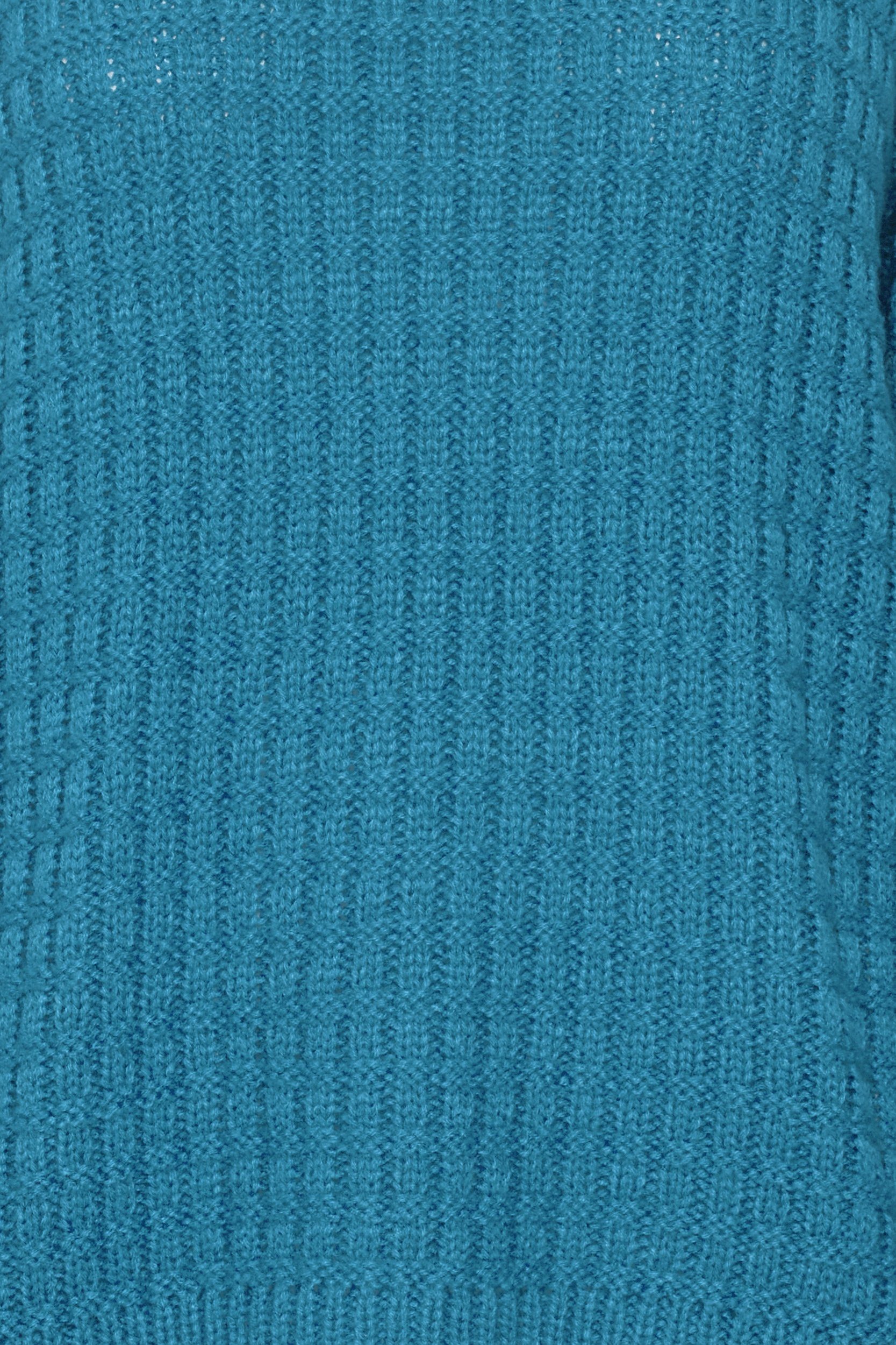 Blau mit 6664 Pullover Schultern in Grobstrick Sweater Strickpullover b.young Abgesetzten