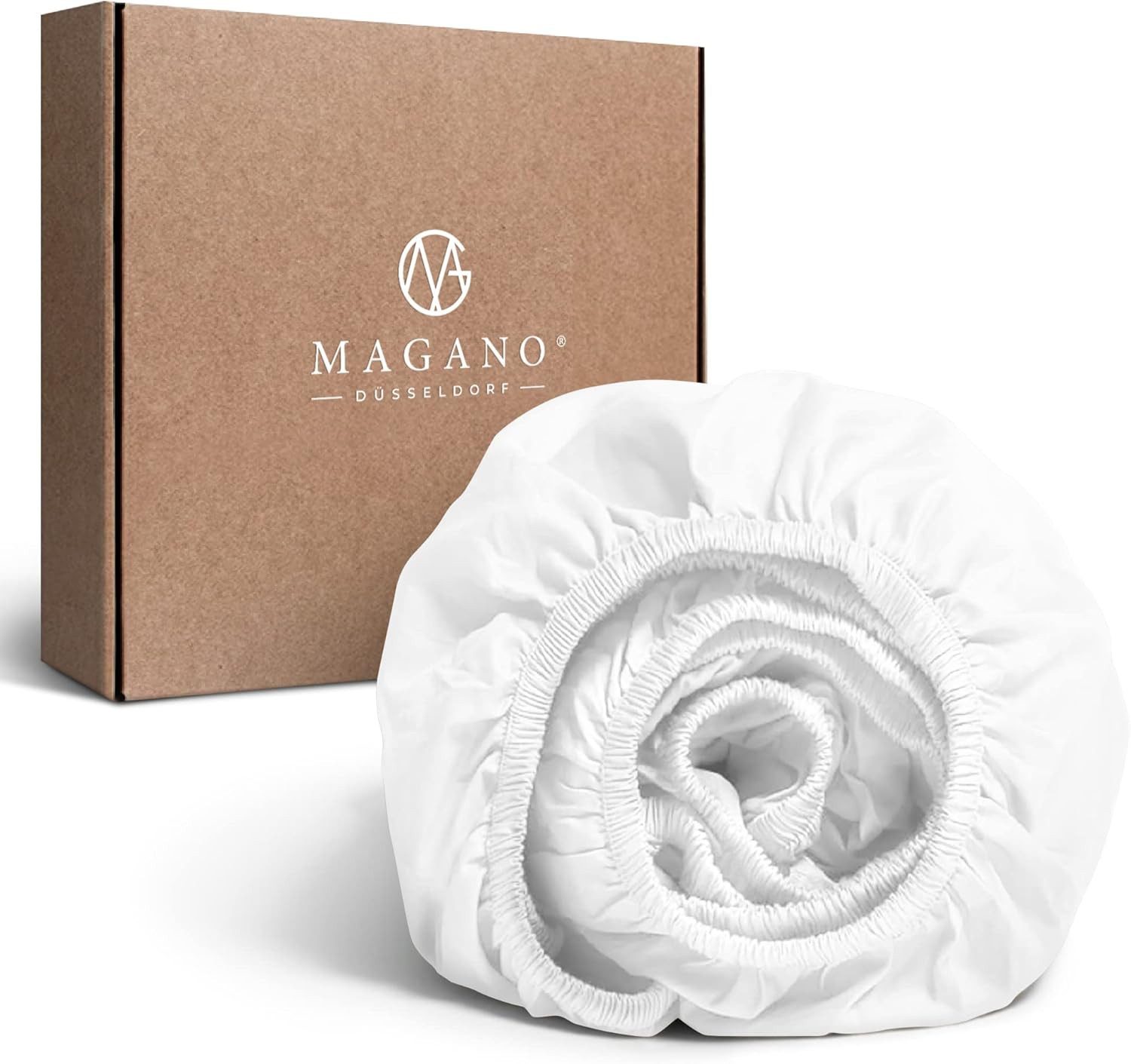 MAGANO Spannbettlaken Bambus & Baumwolle Satin, Luxus Bettlaken, Gummizug: rundum, 400 TC Luxusqualität, Hypoallergen, Thermoregulierend