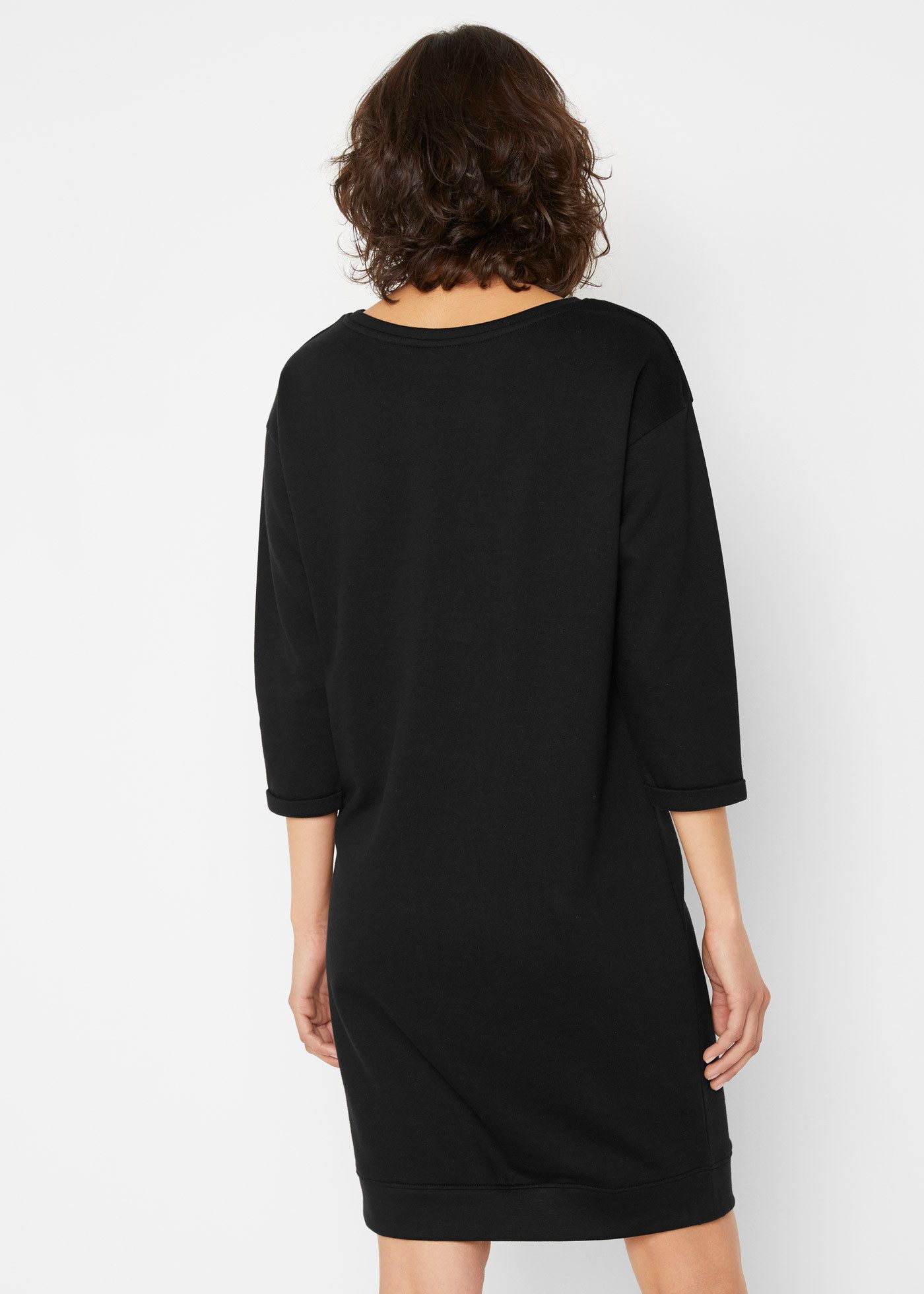 bonprix Sweatkleid für den Alltag, aus Baumwolle, mit lockerer Passform, knielang