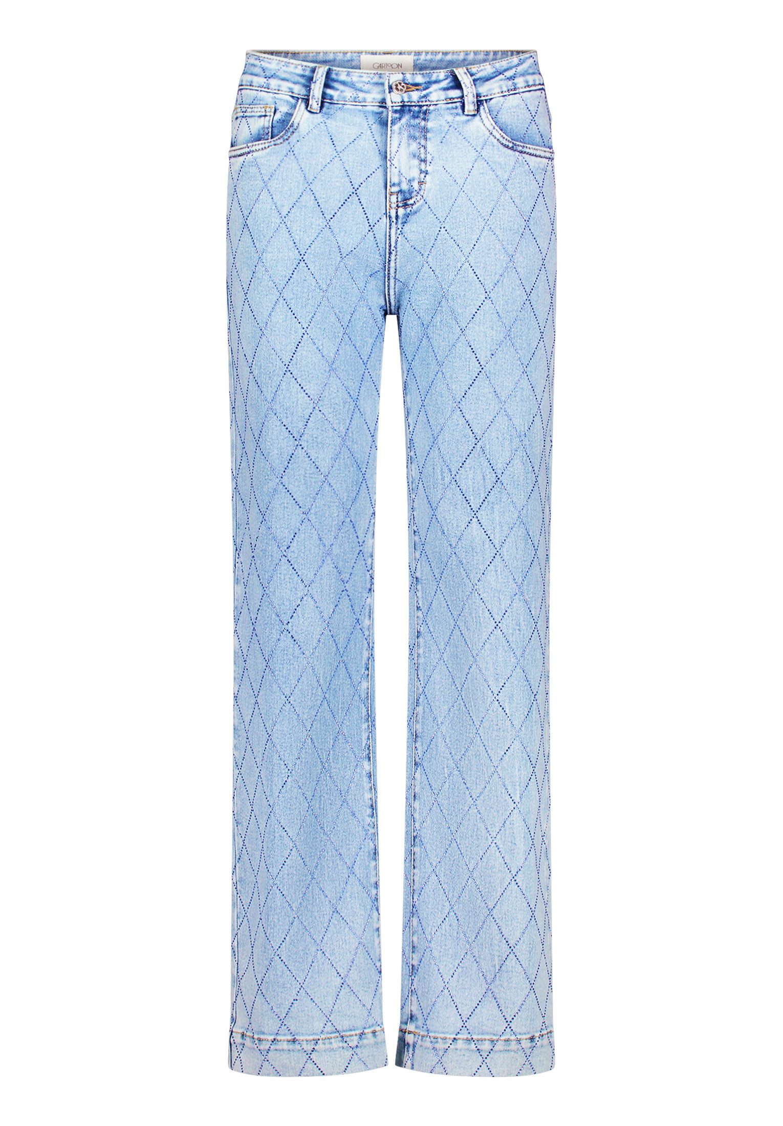 Cartoon Stretch-Jeans Damen mit Strass