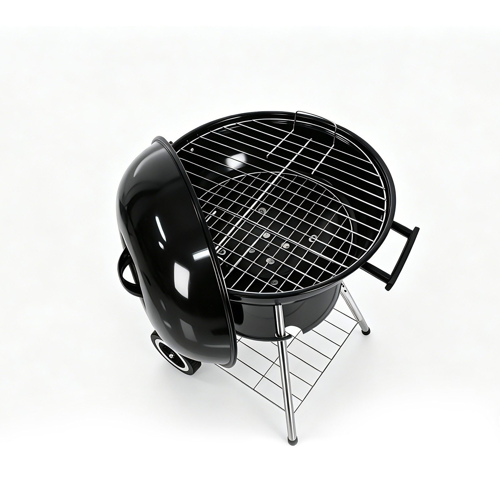 LQWELL Grillrost Barbecue Trolley Grillwagen mit Deckel (Standgrill), für alle, die gerne Familie, Freunde und BBQ-Partys – Bild 4 von 5