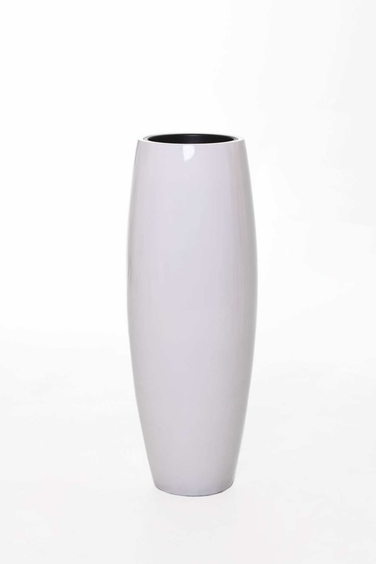 VIVANNO Bodenvase Fiberglas MAGNUM Rund - Hochglanzweiß Hochglanz (1 St), 30x80 cm