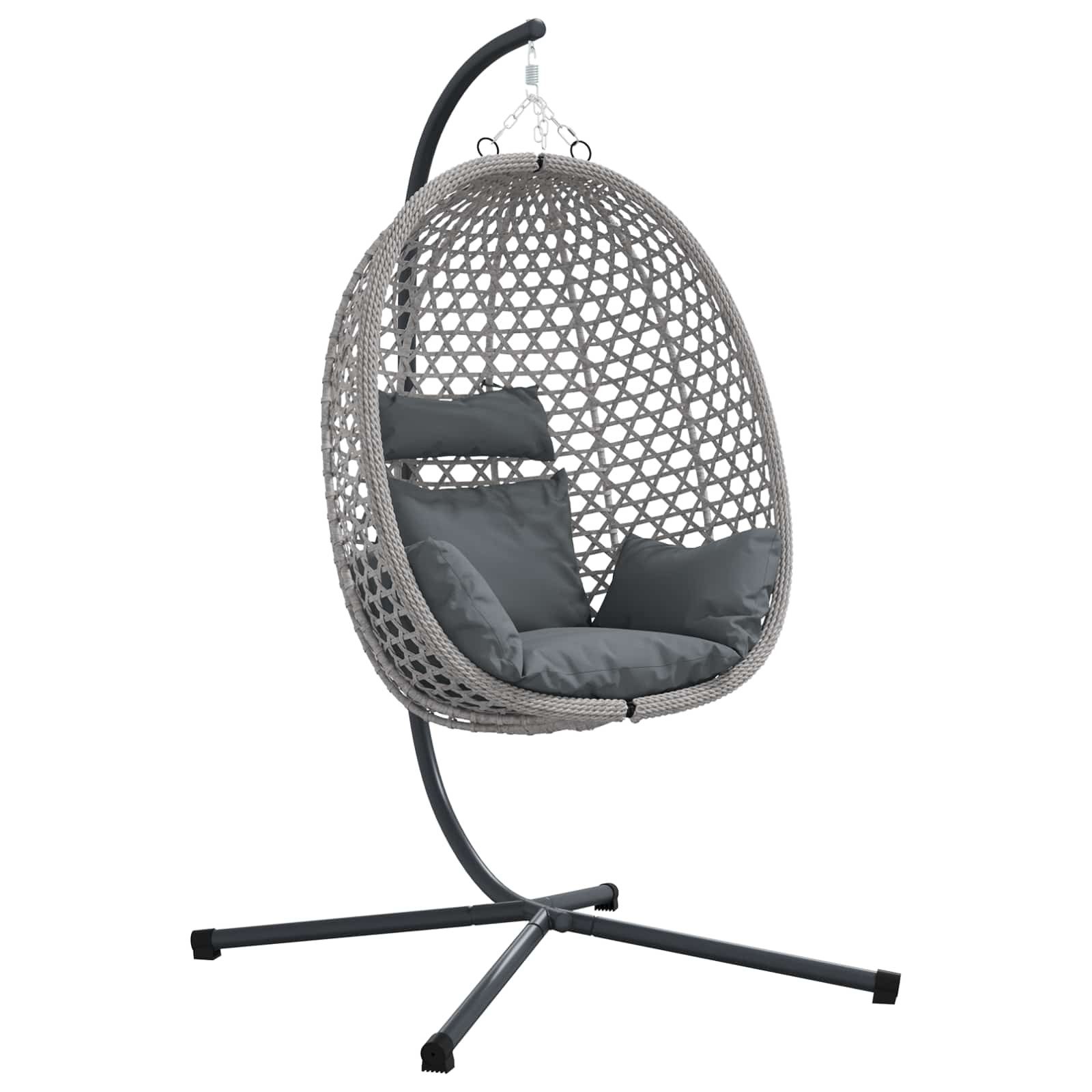 vidaXL Hollywoodschaukel Hängendes Ei-Stuhl Anthrazit und Grau 104 x 100 x 191 cm, 1 tlg.