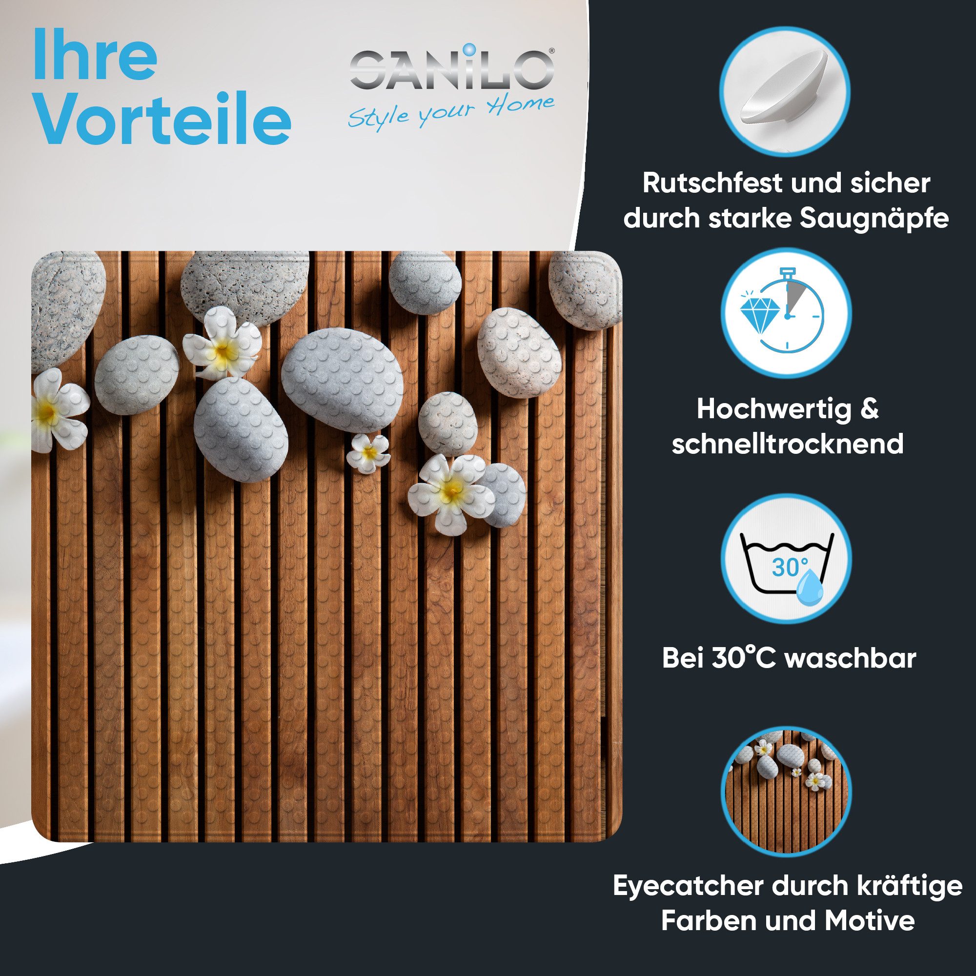 Sanilo Duschmatte Zentara, rutschfeste & sichere Badematte, hochwertig, mit günstig online kaufen