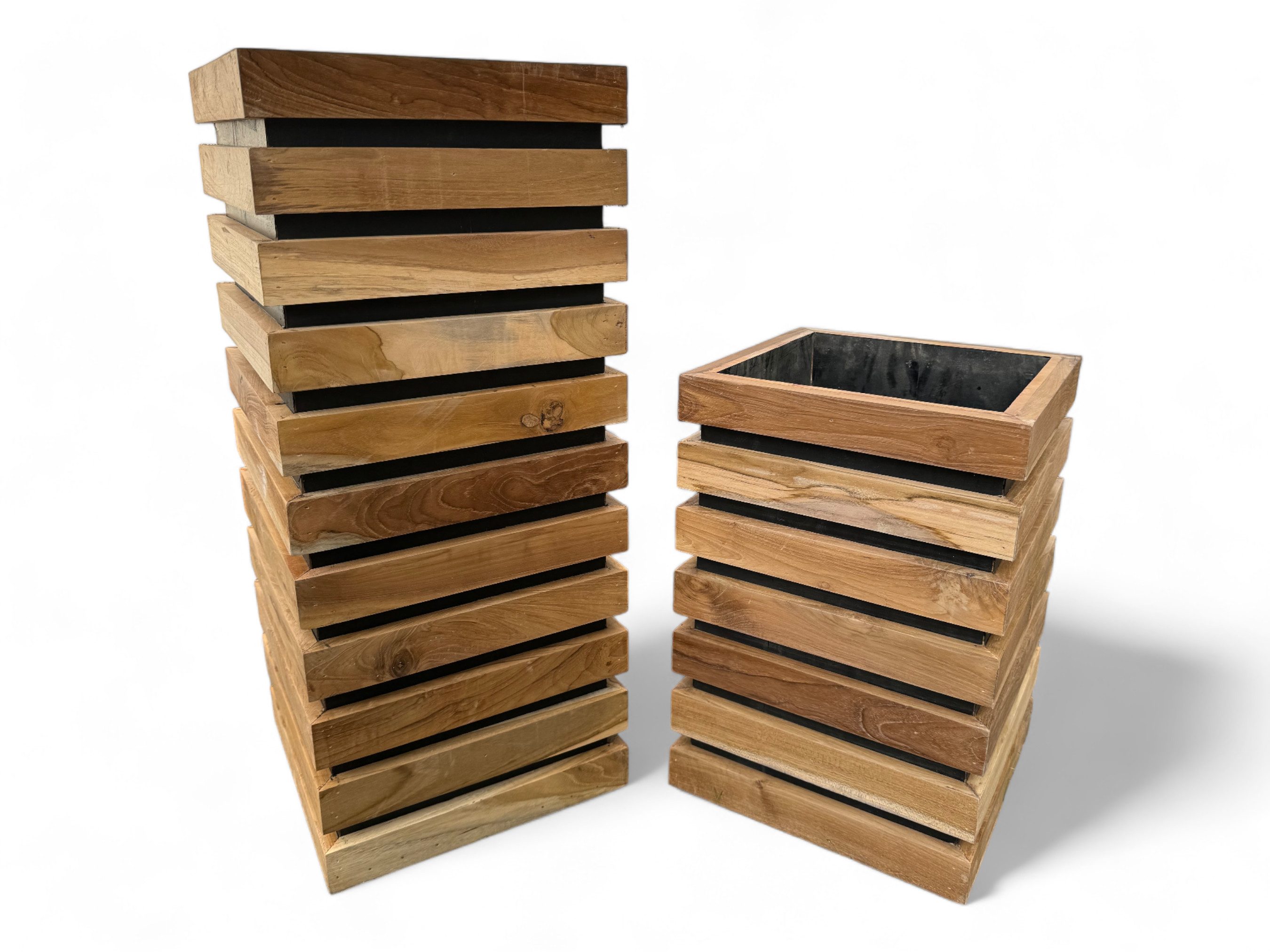 FaHome Blumenkasten Holz Blumenkasten – Blumenkübel Balkonkasten Pflanzkasten (40&70x30x30 cm), Handgefertigt Modern mit Holzlatten