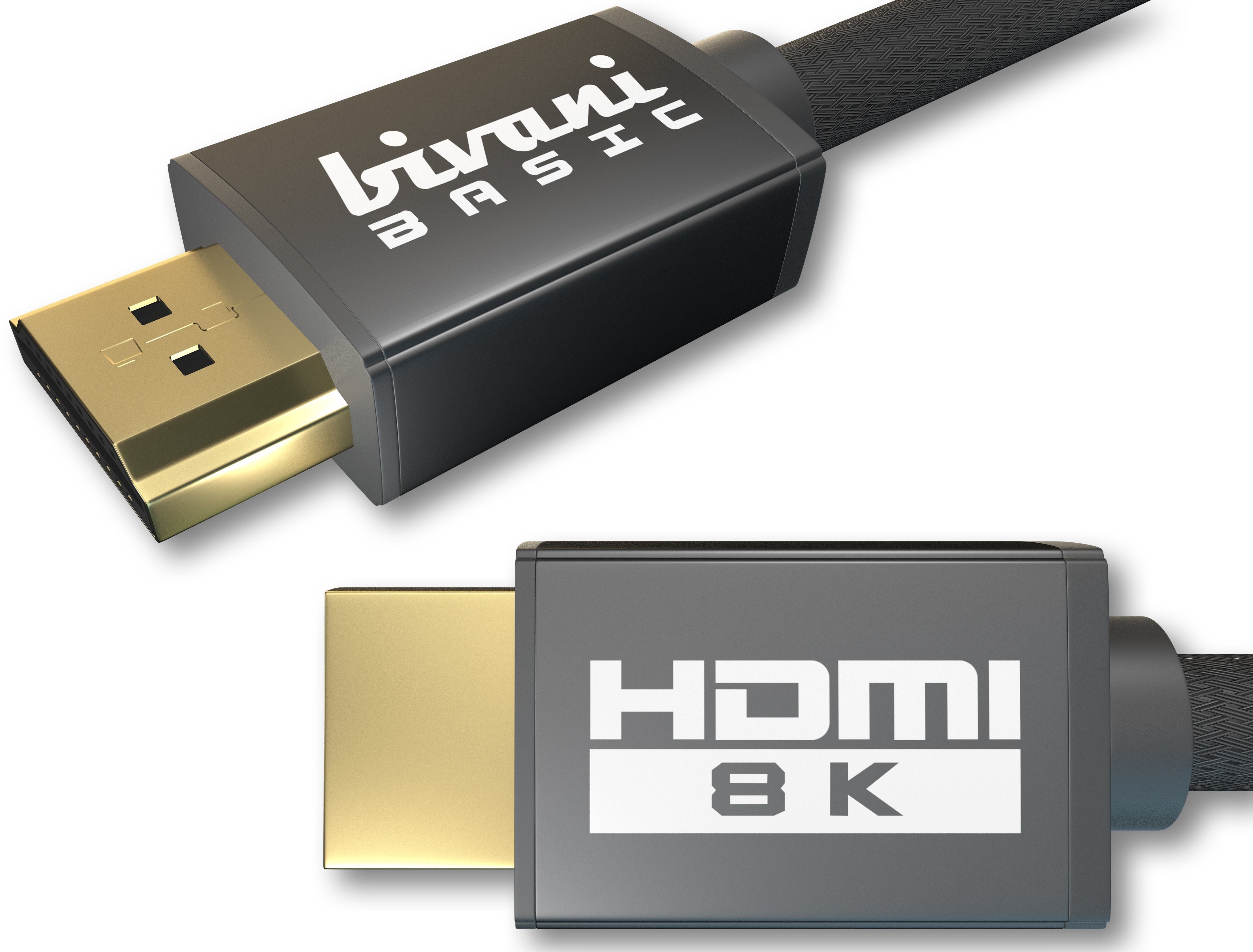 bivani 8K HDMI 2.1a Kabel HDMI-Kabel, HDMI, HDMI Typ A (100 cm), 48 Gbps, bis 10K, 8K@60HZ, 4K@120HZ, HDR10+, eARC, VRR, HDCP, CEC, Highspeed Ethernet, PS5 & Xbox Series X Ready | Monitorkabel
