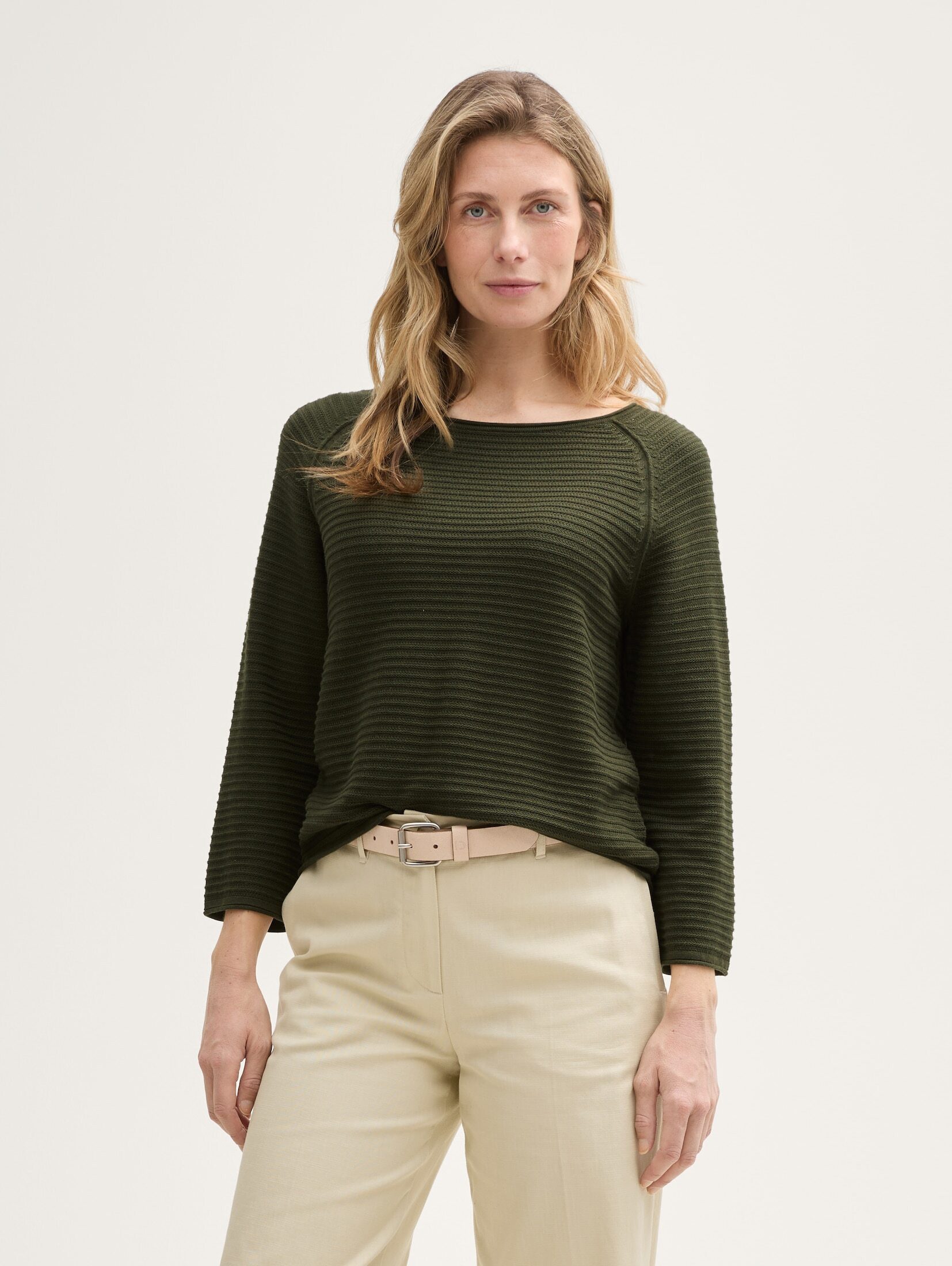 Strickpullover Strickpullover mit U-Boot-Ausschnitt