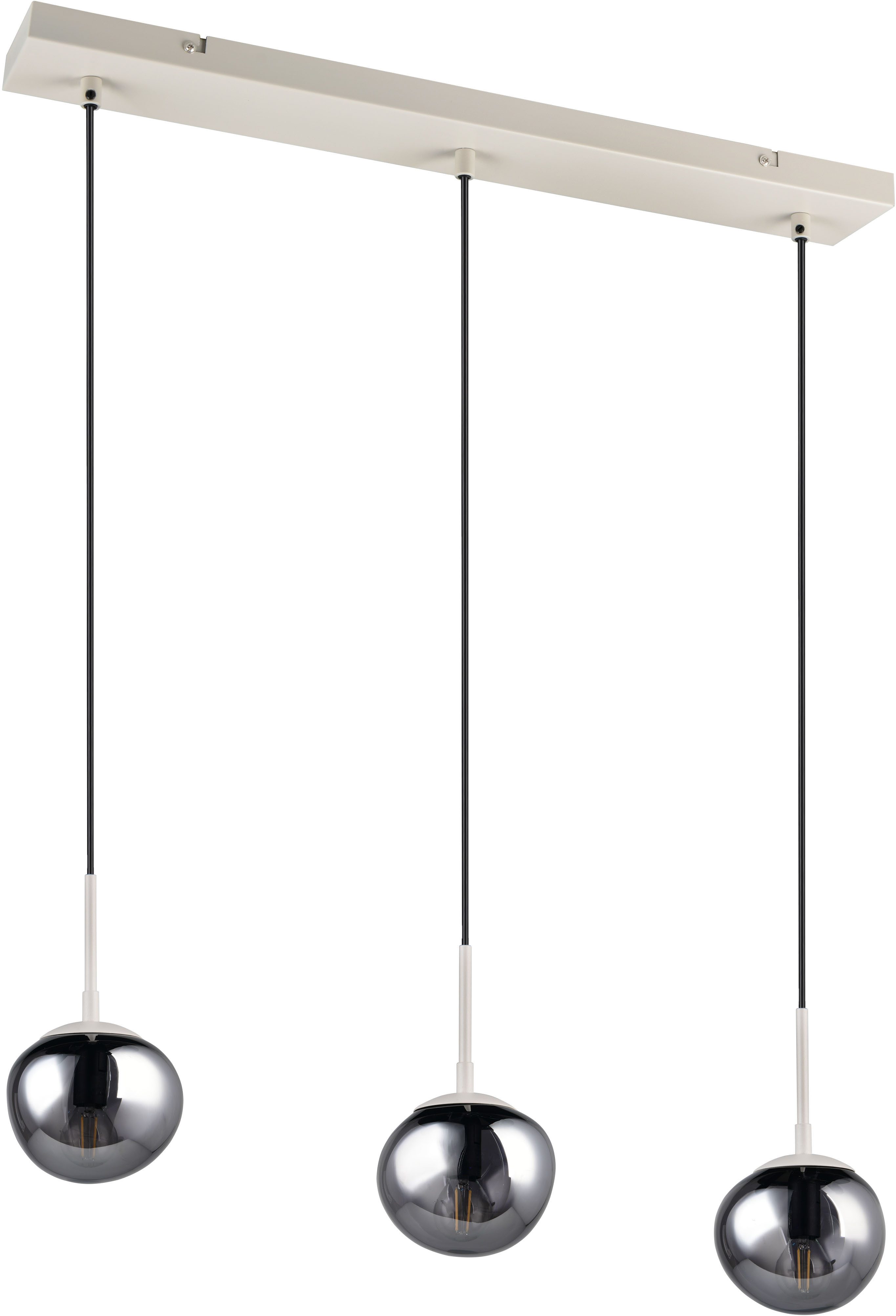 s.Oliver Pendelleuchte ANJELLA, Hängelampe exkl 3x E14, in warm grey (beige günstig online kaufen