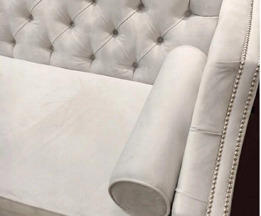 Chesterfield-Sofa Möbel Dreisitzer Blauer JVmoebel Chesterfield luxus Weiß Europe Couch Made 3-Sitzer in Neu, Polster