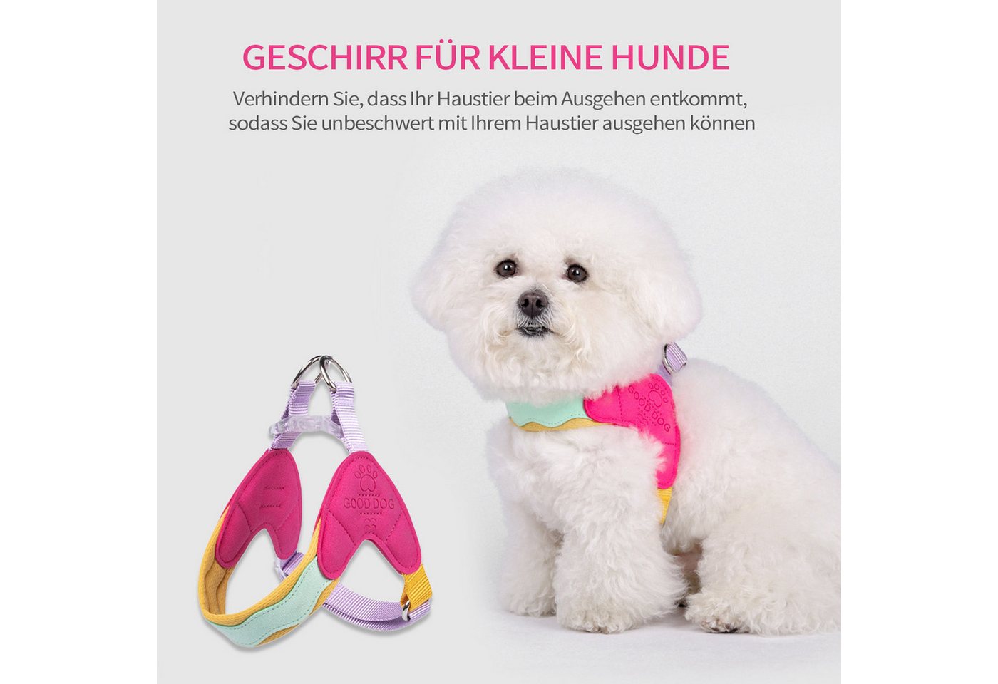 Thumbnail - Refttenw Hunde-Geschirr Verstellbares Welpengeschirr,No-Pull-Hundegeschirr,Atmungsaktiv