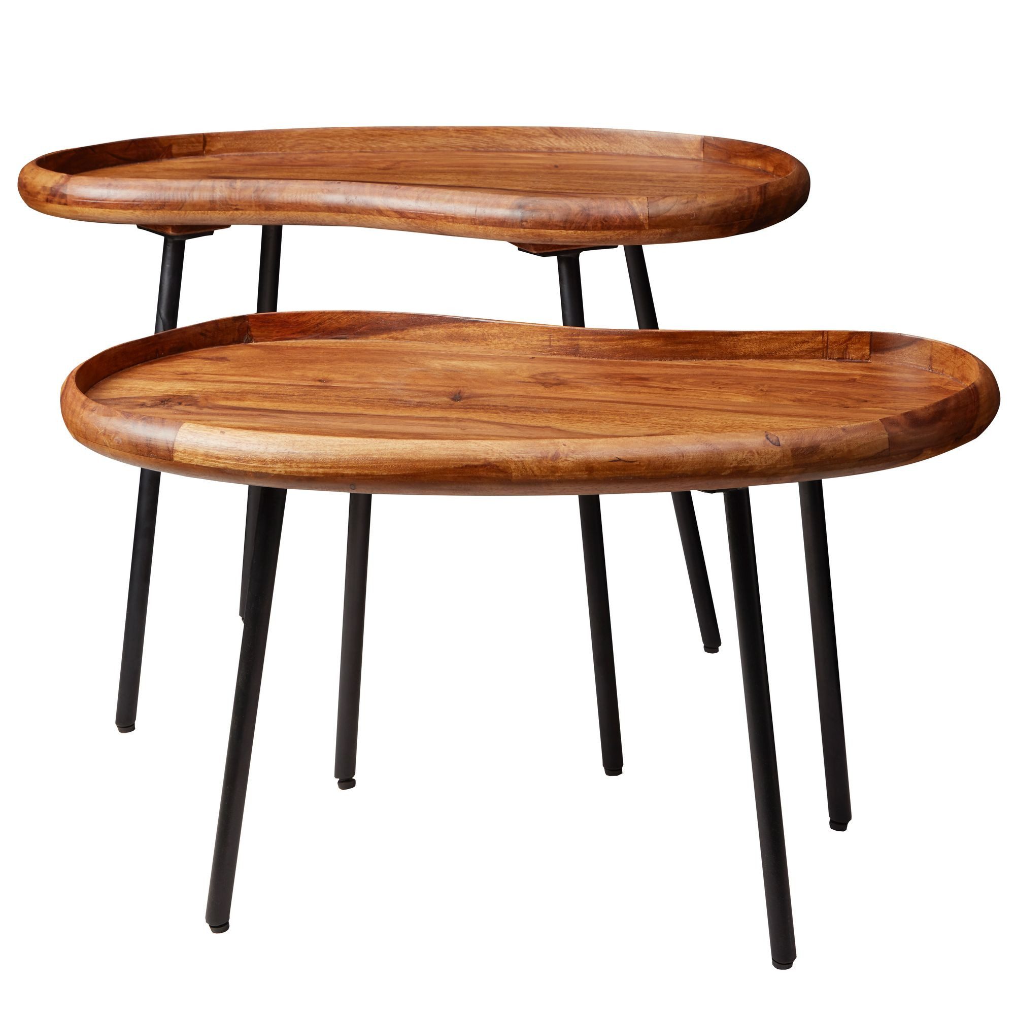 FINEBUY Satztisch FB52620 (Massivholz Metall, Couchtisch günstig online kaufen