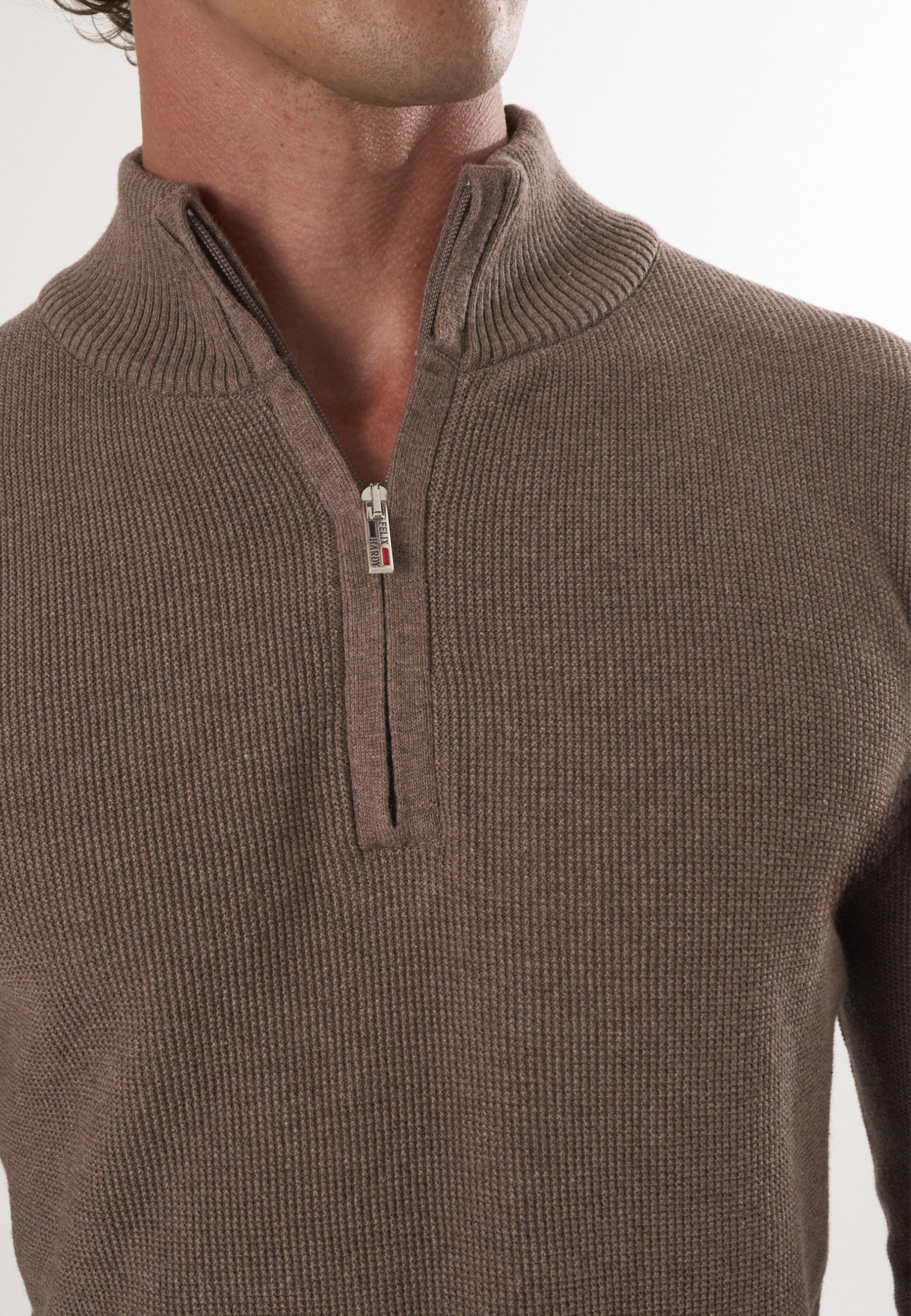 Felix Hardy Stehkragenpullover Pullover mit halbem Reißverschluss