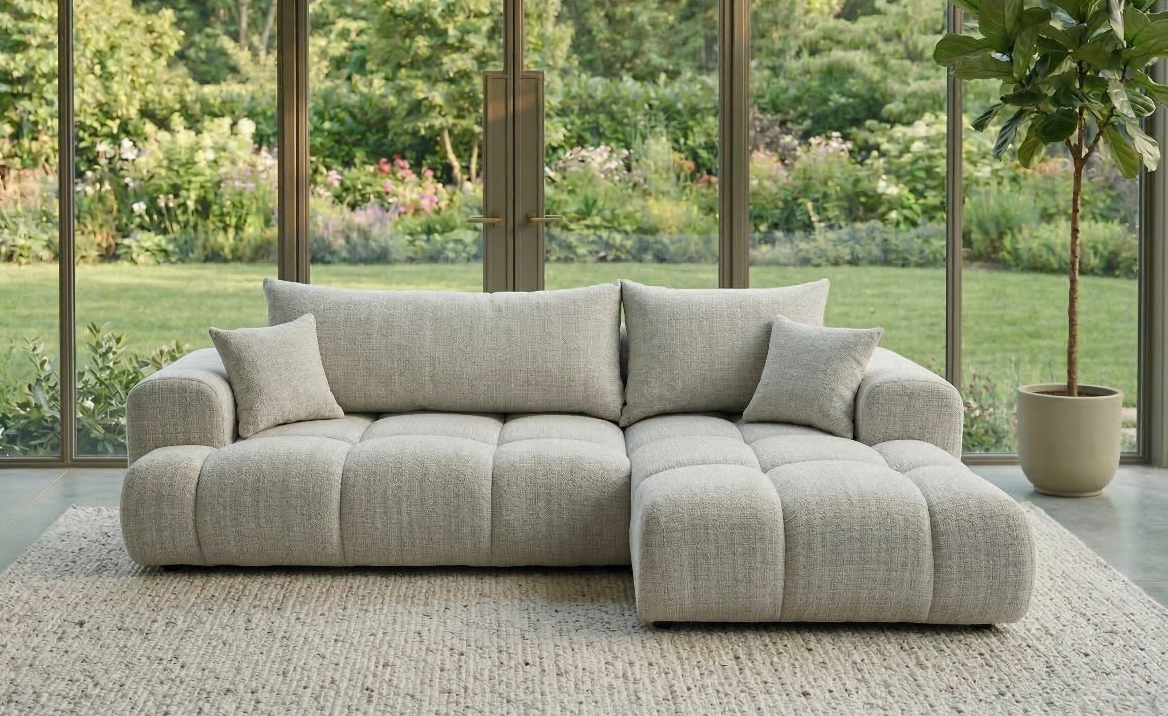 B&B Home Big-Sofa Sofa Vitton II mit Schlaffunktion L-Form mit Bettkasten, L-Form Couch rechts oder links