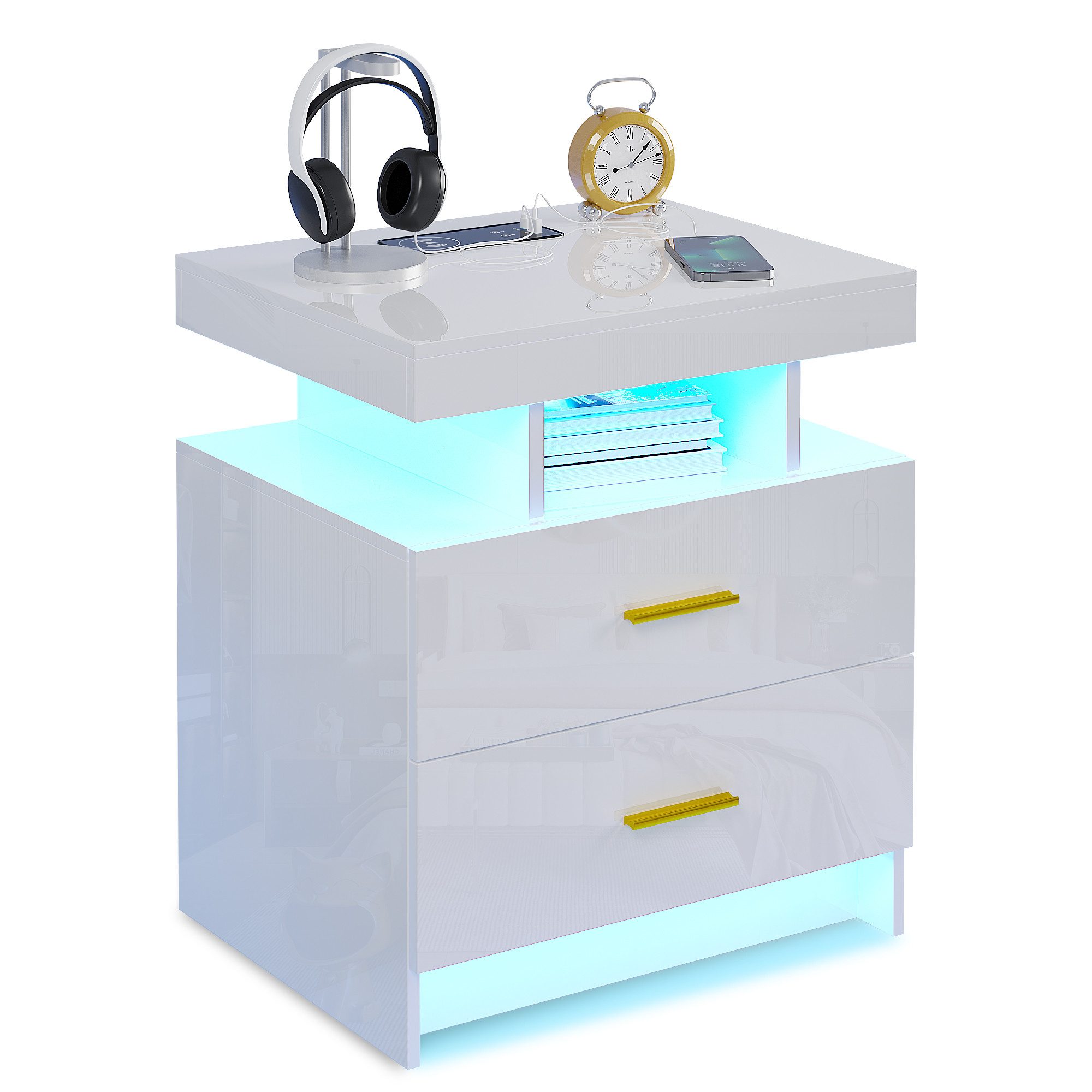 LVifur Nachttisch mit LED-Licht und Sensor, günstig online kaufen