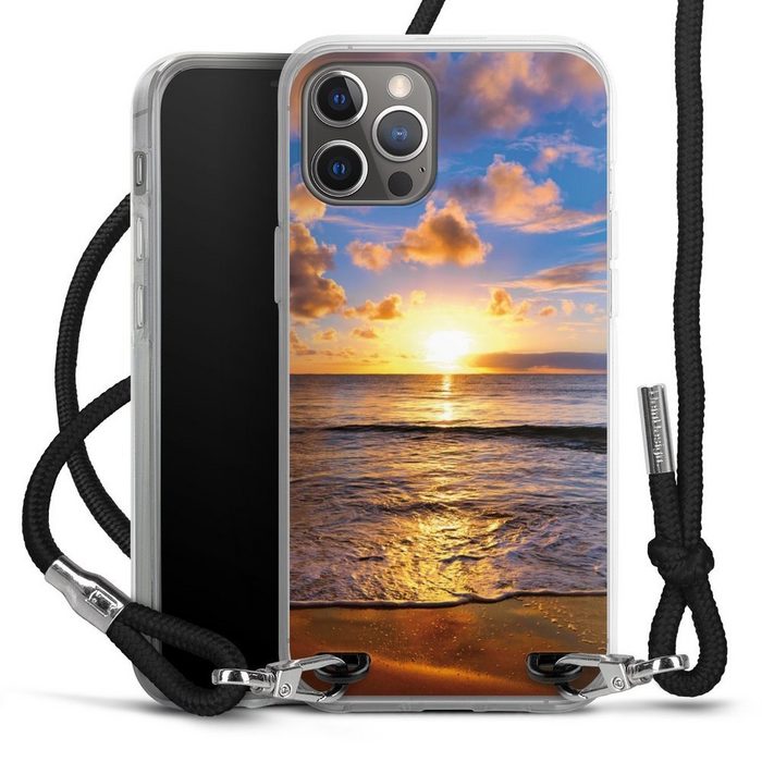 DeinDesign Handyhülle Meer Sonnenuntergang Strand Strand Apple iPhone 12 Pro Max Handykette Hülle mit Band Case zum Umhängen