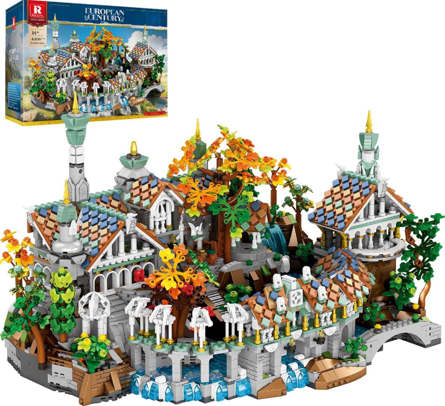Reobrix 55015 Duskvale Sanctum Fantasy-Stadt Konstruktions-Spielset, (4406 St)