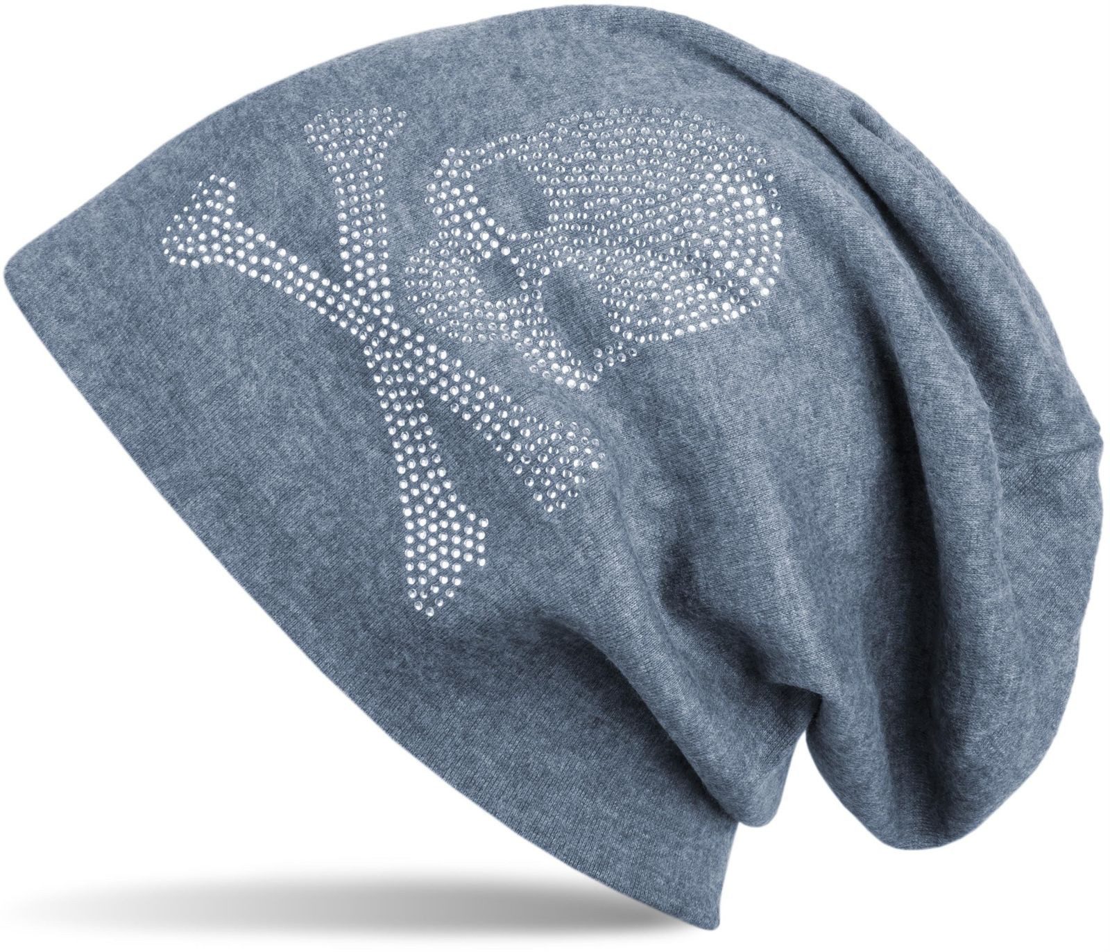 Beanie Beanie mit Strass Totenkopf