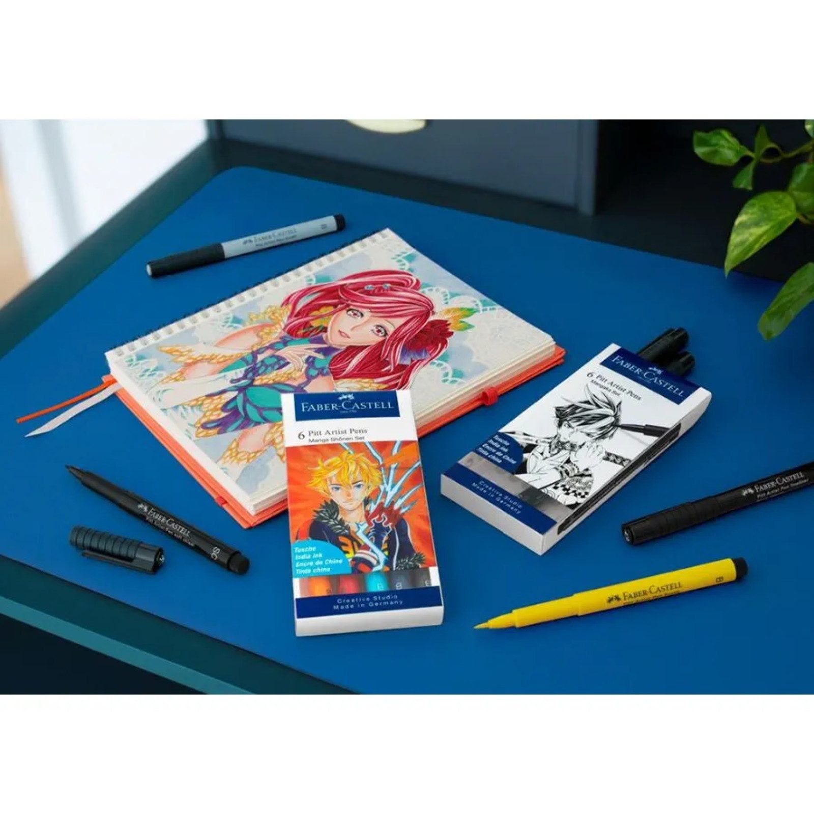 Künstlerstift Faber-Castell Pitt Artist Pen Tintenschreiber - Manga- 6er Etui -