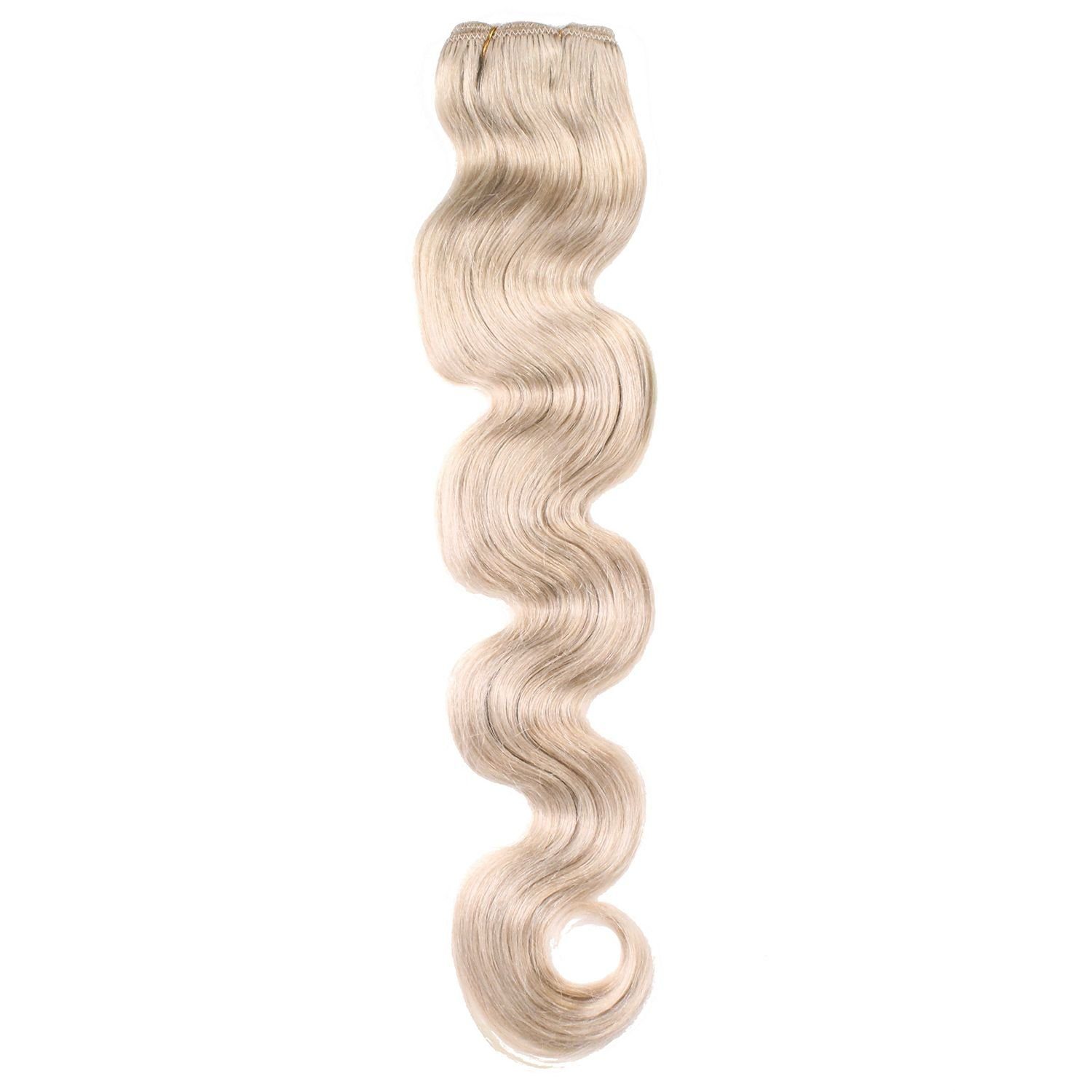 Echthaartresse #10/1 Hell-Lichtblond Echthaar-Extension Asch Gewellte hair2heart 60cm