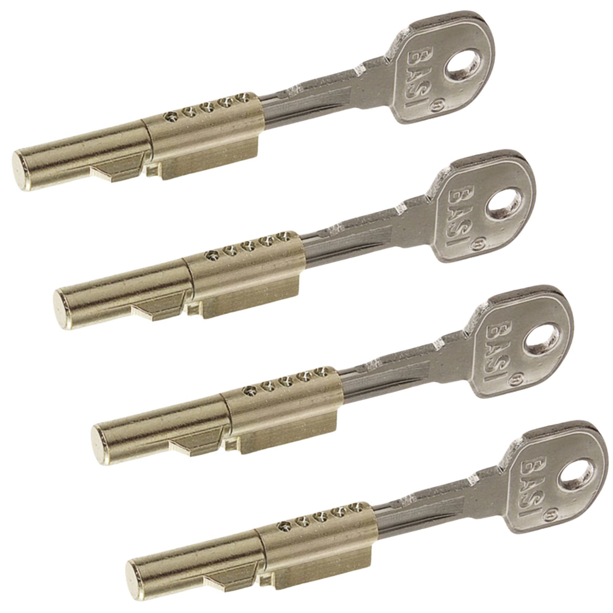 BASI Türriegel Schlüssellochsperrer für Buntbart-Schlösser, (Packung, 4-tlg), 4er Set, Gleichschließend, Sicherung BB-Schloss, 4 Stück, 8 Schlüssel