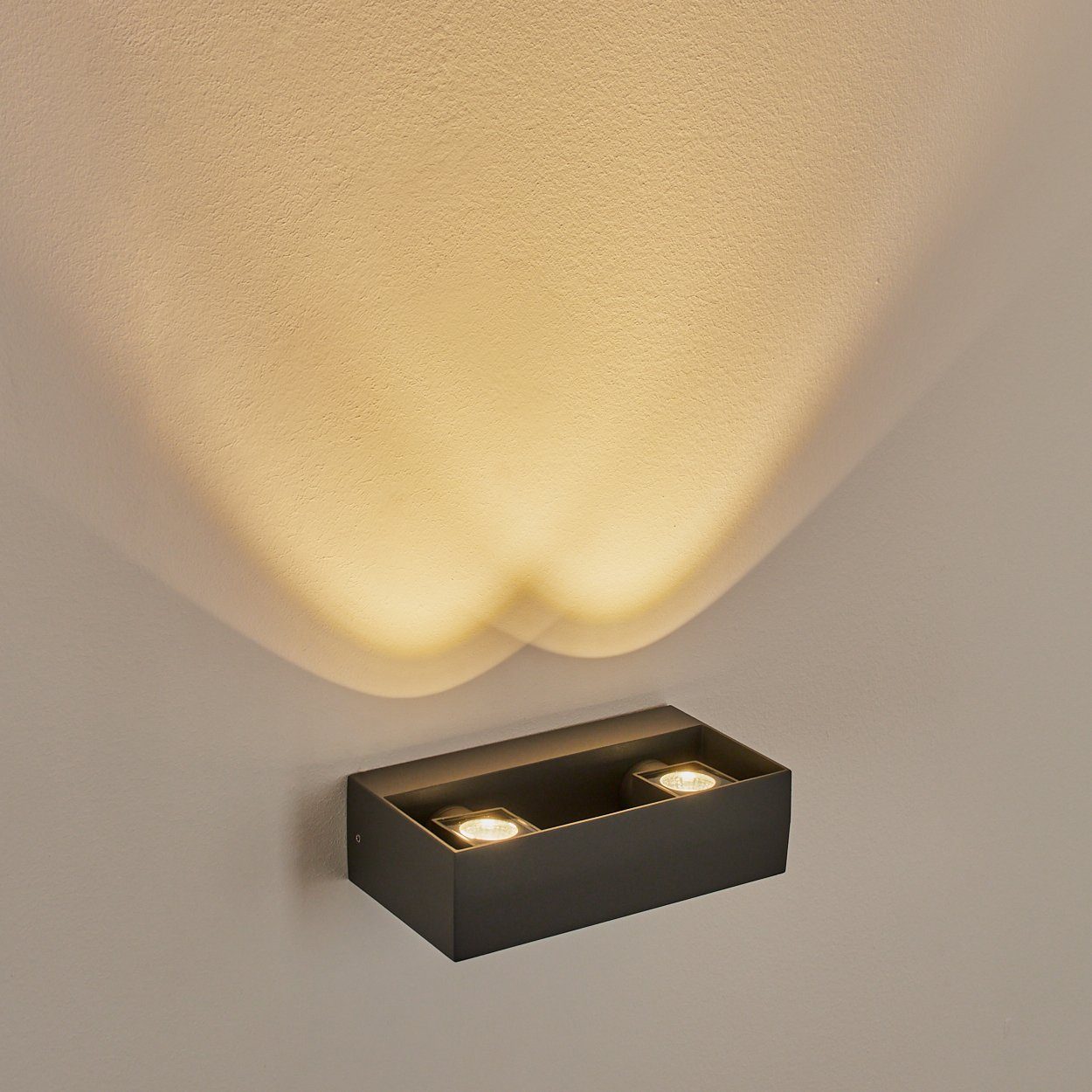 Up&Down, Metall hofstein Wandlampe Kelvin, 3000 6 2xLED Anthrazit, »Collemaggiore« IP54 Lichteffekten, mit aus tollen Watt, Außen-Wandleuchte in