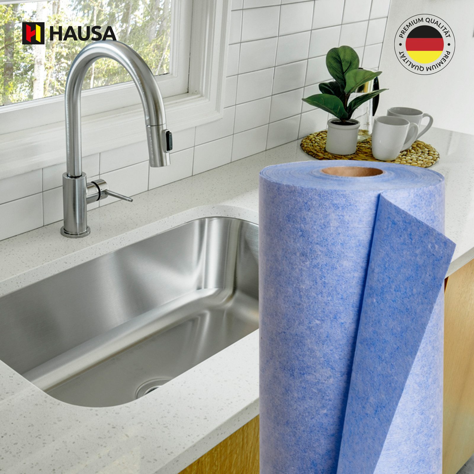 Hausa Wannenabdichtband Abdichtbahn PRO3 1m x 5m, (Ideal für Bäder und Küchen Fußbodenheizung-geeignet, 5m2 Dichtbahn), Wasserdichte Entkopplungsmatte Frostbest – Bild 5 von 5