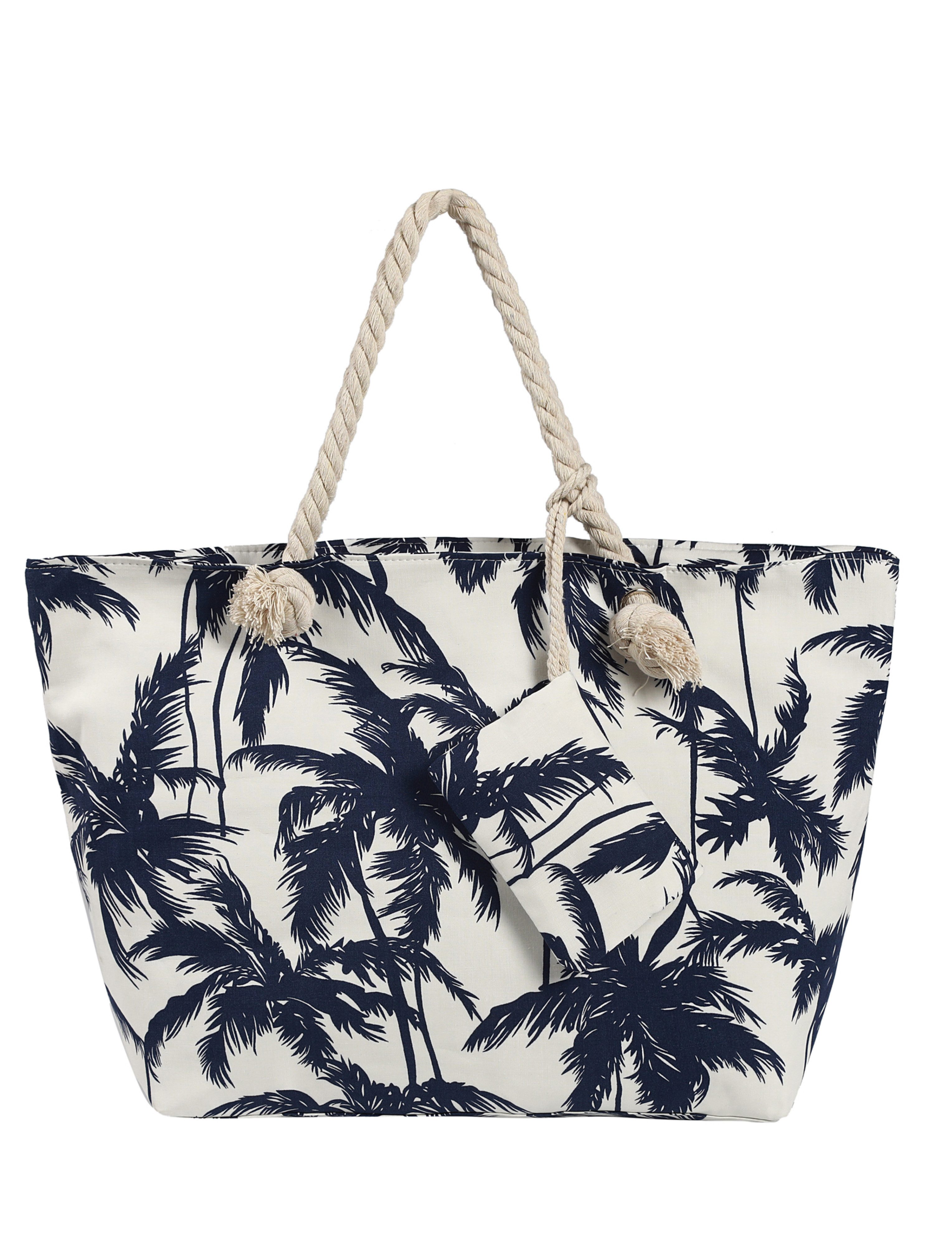 DonDon Strandtasche Shopper wasserabweisende Tasche (2-tlg), Große Strandtasche, mit Reißverschluss, inkl. kleinem Beutel