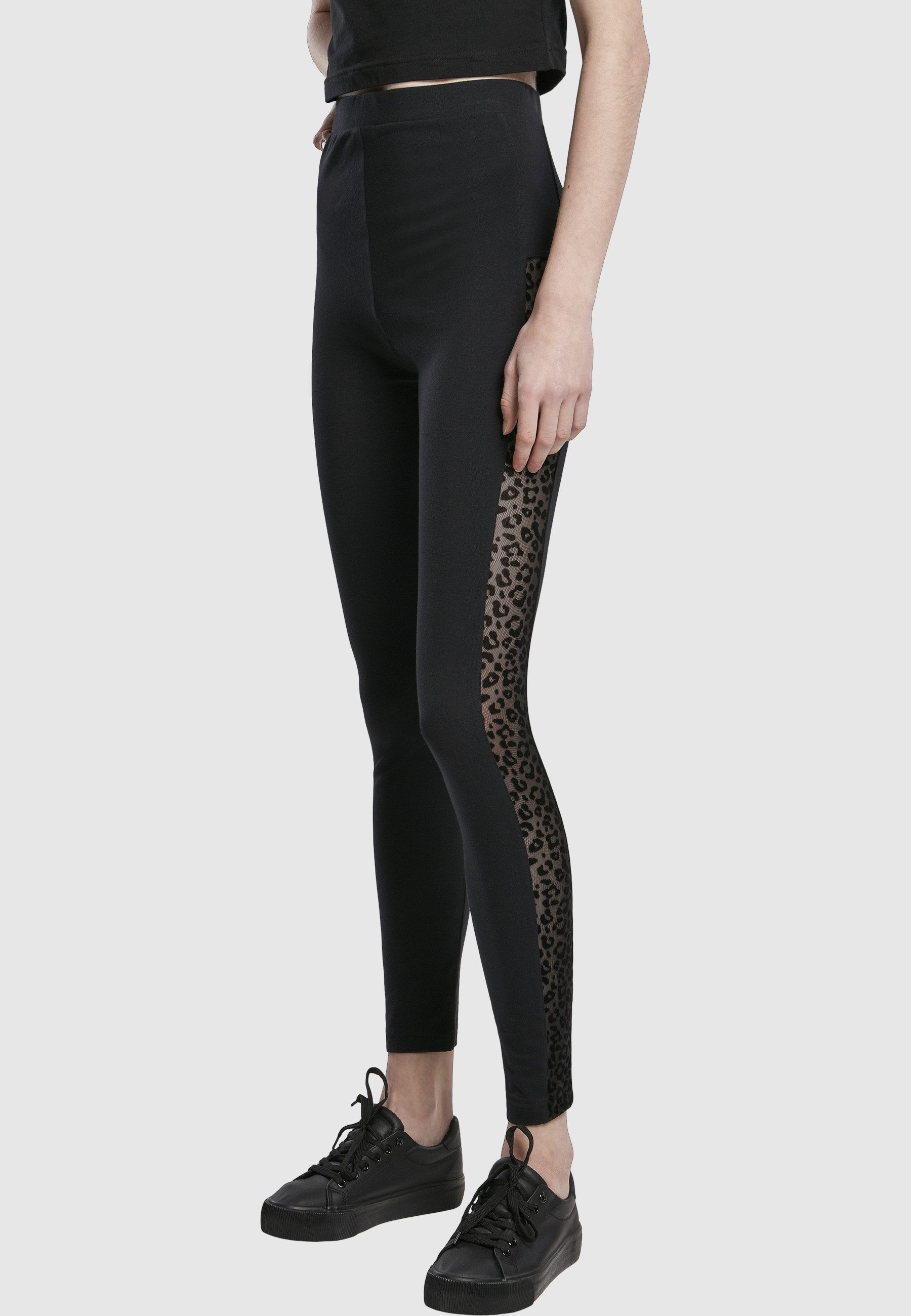 URBAN CLASSICS Leggings Urban Classics Damen Ladies Flock Lace Stripe Leggings (1-tlg)