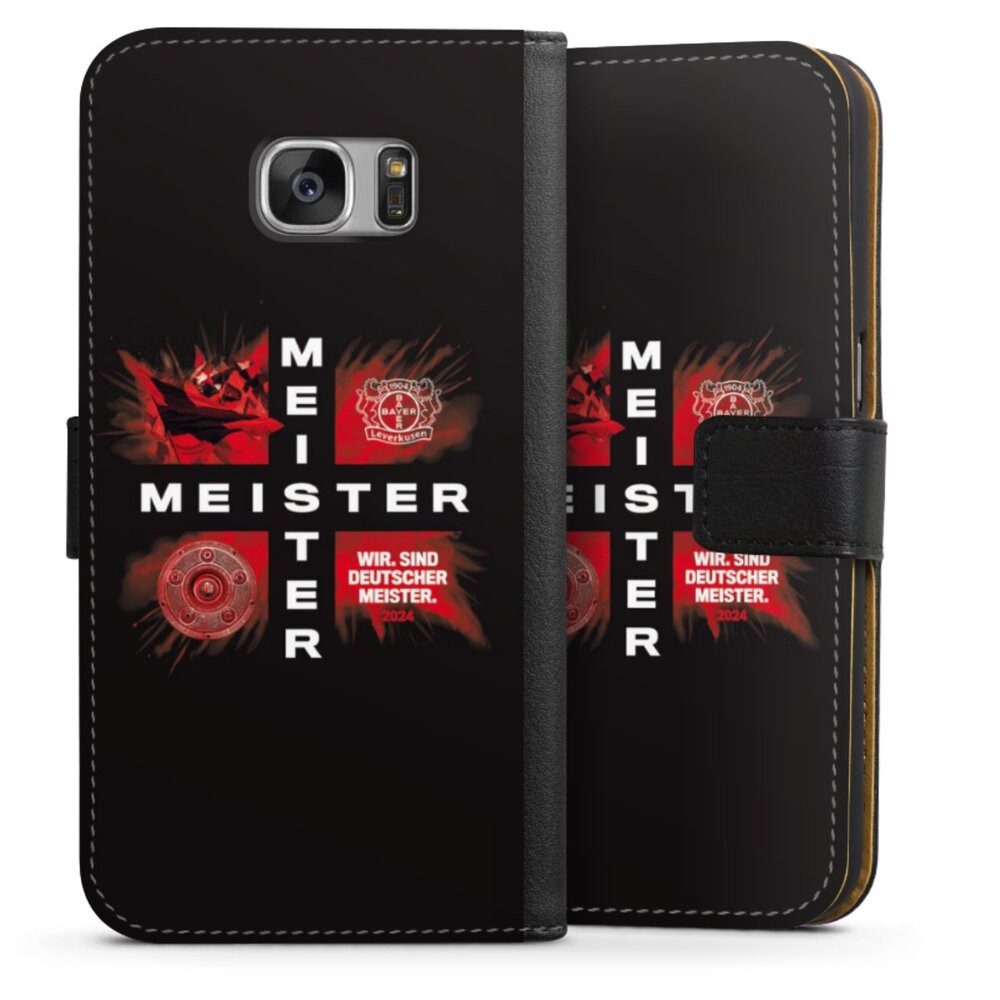 DeinDesign Handyhülle Bayer 04 Leverkusen Meister Offizielles Lizenzprodukt, Samsung Galaxy S7 Hülle Handy Flip Case Wallet Cover Handytasche Leder