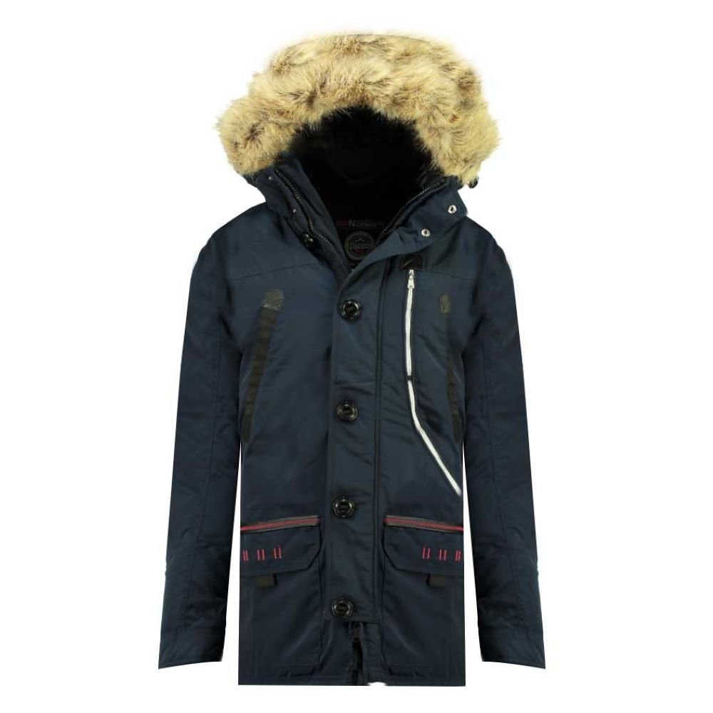 Geographical Norway Outdoorjacke Carnaval abnehmbare Kapuze, viele Taschen, warme Jacke Navy