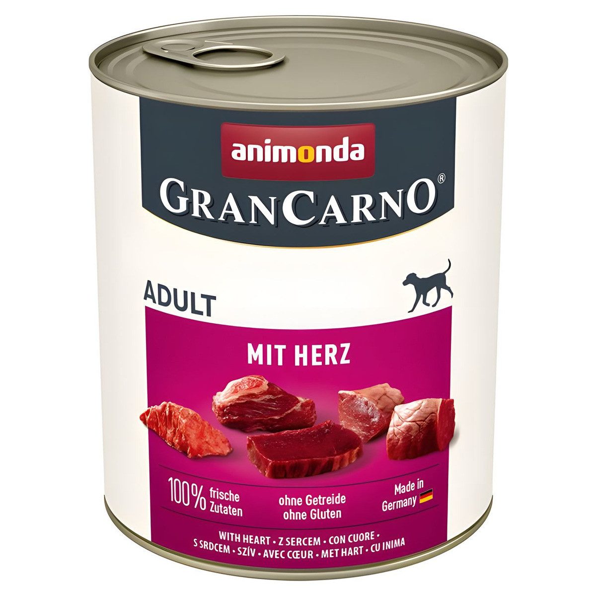 Animonda GranCarno Adult mit Herz 800 g - 6 Stück, Nassfutter für: Hund