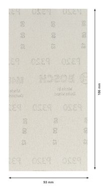 BOSCH Schleifpapier Expert M480 Schleifnetze, (10 Stück), Expert M480 für Schwingschleifer, 93 x 186 mm, K 320 - 10er-Pack