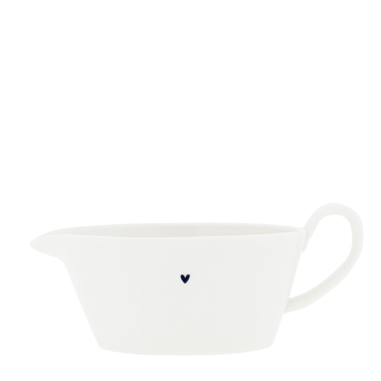 Bastion Collections Sauciere Schwarzes Herz, Keramik, Spülmaschinengeeignet, Weiß, Motiv: Herz