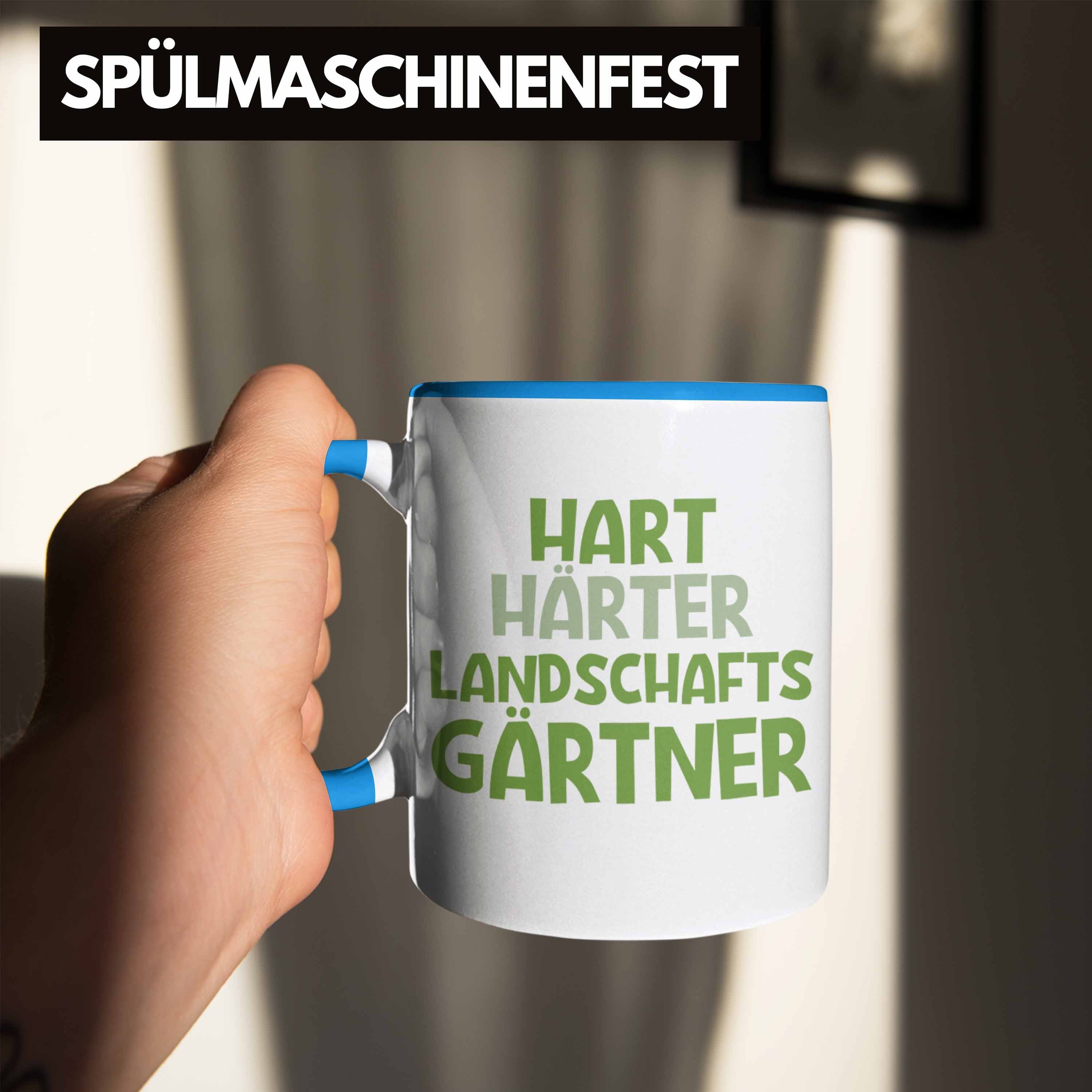 Tasse Spruch Garten Gärtnerin mit Landschaftsgärtner Trendation Gärtner Tasse Hart Geschenk Lustig Blau Hobbygärtner Härter Geschenkidee Trendation -