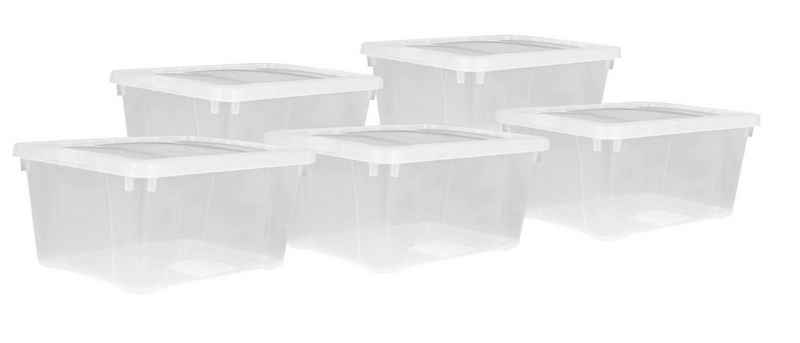 Spetebo Allzweckkiste Kunststoff Aufbewahrungsbox transparent 4,5 Liter (Stück, 5 St., Aufbewahrungsbox), ideal zum Aufbewahren von Deko, Spielzeug oder Kleidung