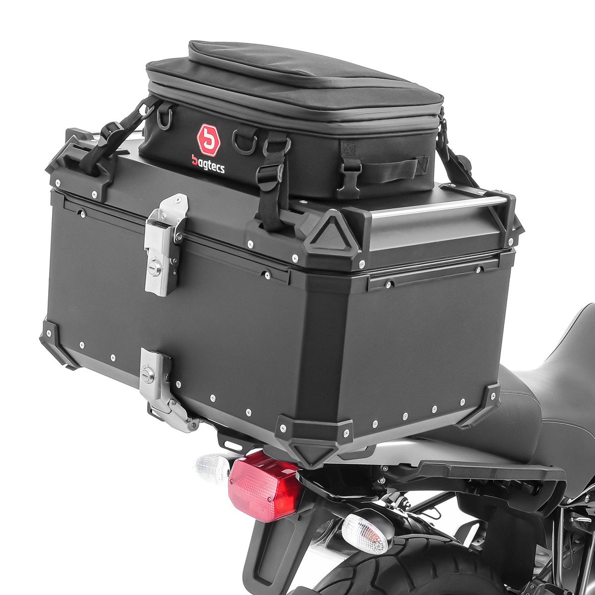 Bagtecs Topcase Set Alu Topcase + Gepäckbrücke passend für BMW R 1100 / 1150 GS 94-04