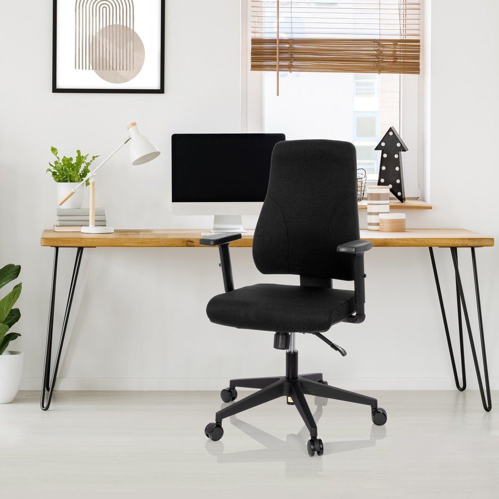 Schwarz Bürostuhl Profi (1 Drehstuhl hjh ergonomisch Stoff Schreibtischstuhl MATHES St), OFFICE
