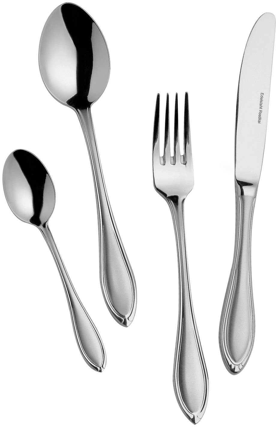 Mulex Besteck-Set Boston (60-tlg), 12 Personen, Edelstahl 18/0, spülmaschinengeeignet