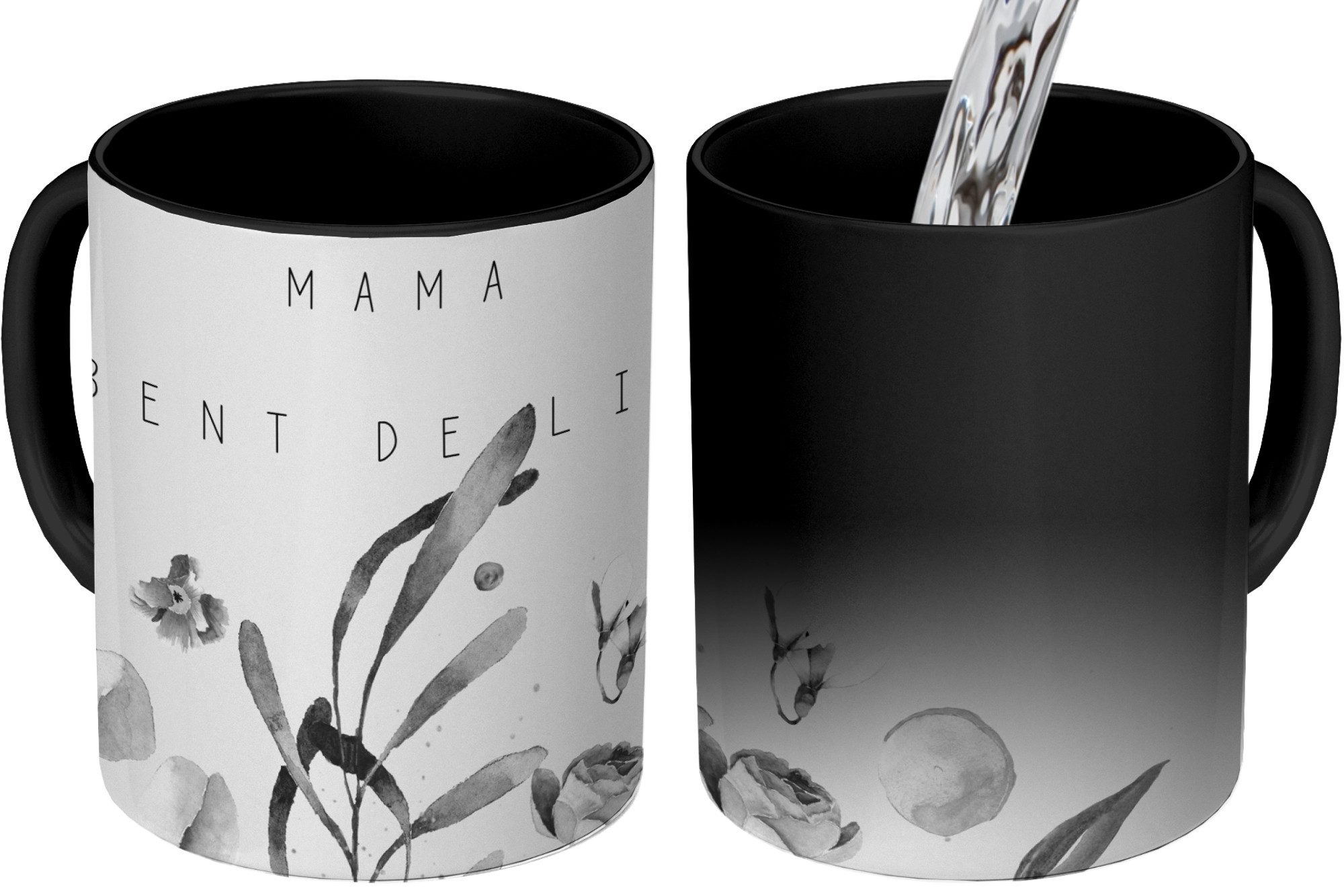 MuchoWow Tasse Sprichwörter - Zitate Mama Du bist die Süßeste - Mutter - Muttertag -, 1-tlg., Keramik, Farbwechsel, Kaffee Tassen, Teetasse, Zaubertasse, Geschenk