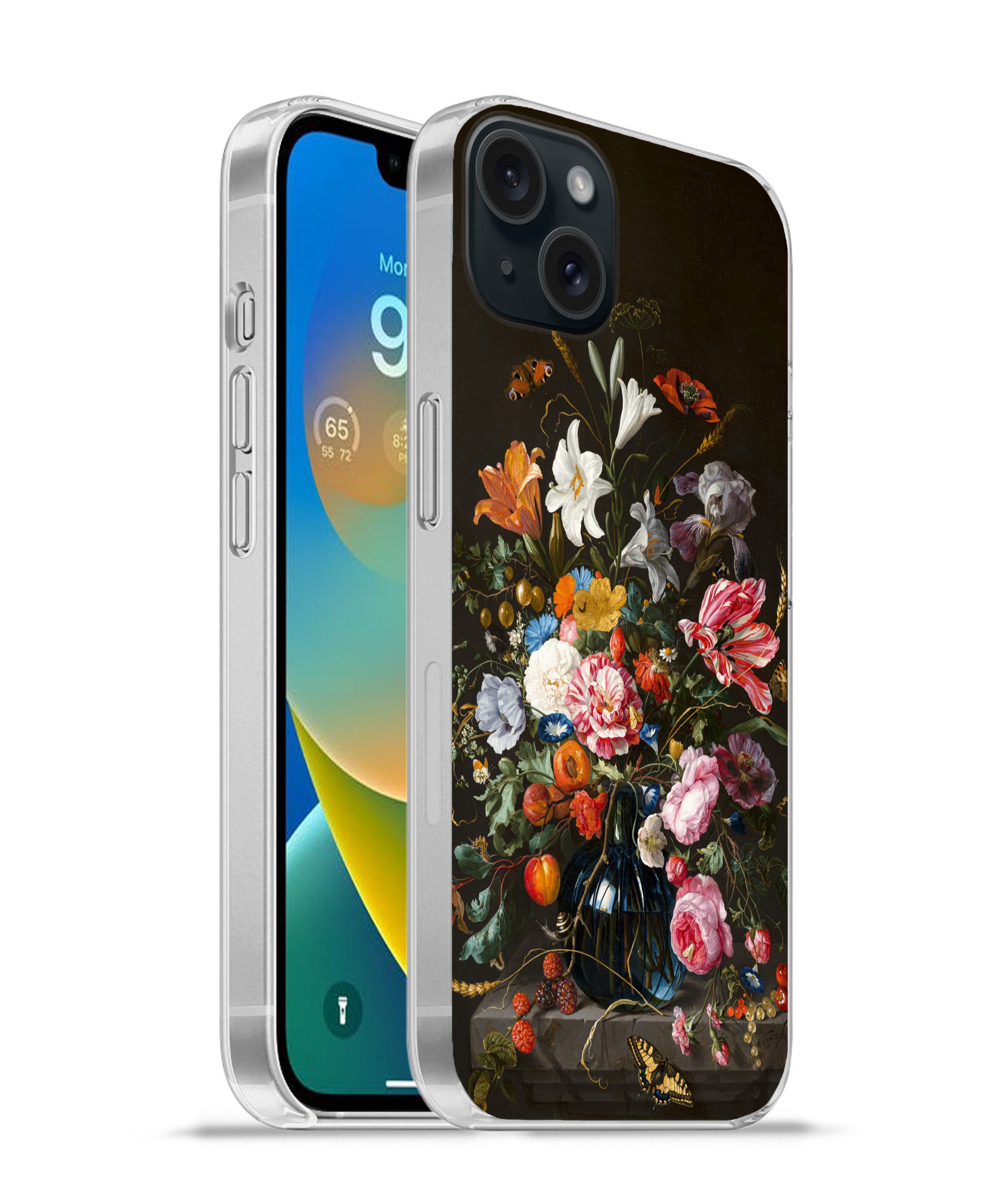 MuchoWow Handyhülle für Apple iPhone 15 Plus Vase mit Blumen - Jan Davidsz de Heem - Kunst, Smartphone-Bumper, Print, Handy Schutzhülle Dünn