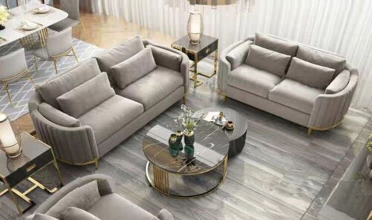 JVmoebel Wohnzimmer-Set, Designer Couch Polster 3+1 Garnitur Wohnzimmer Sitz Leder Sofa