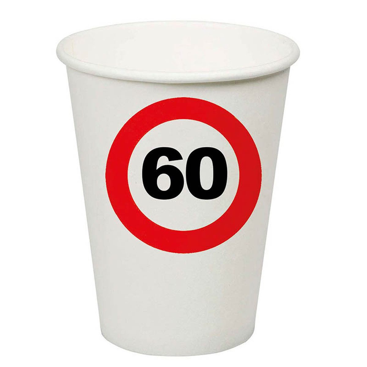 Funny Fashion Einwegbecher Pappbecher Verkehrsschild #60, 250ml/8Stk., Papier, Pappe